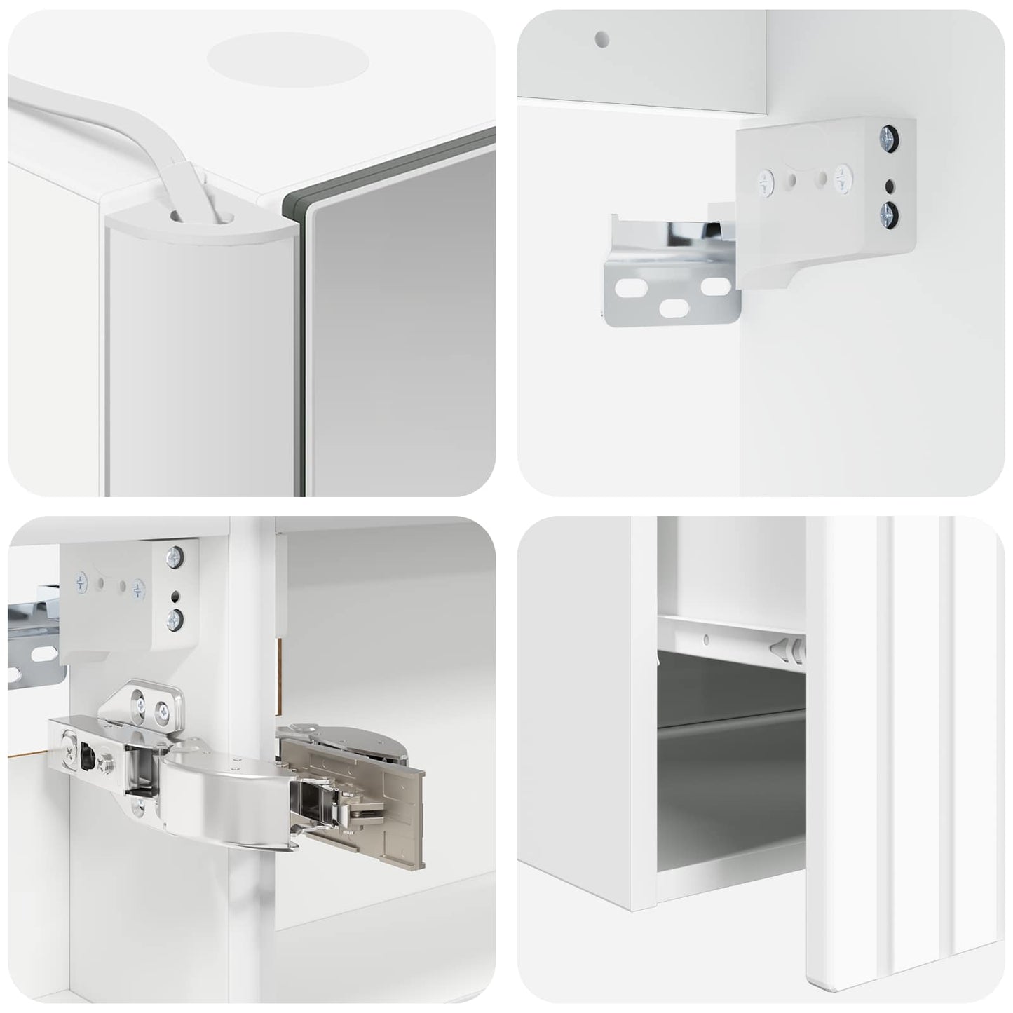 Bathroom Cabinet Set 4 pcs White 103.5 x 15.5 x 70 cm