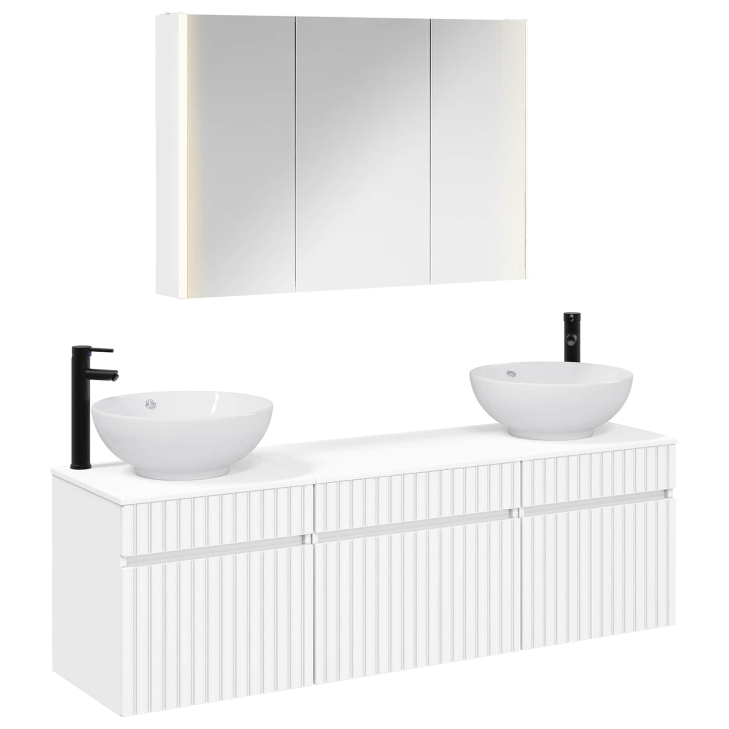 Bathroom Cabinet Set 4 pcs White 103.5 x 15.5 x 70 cm