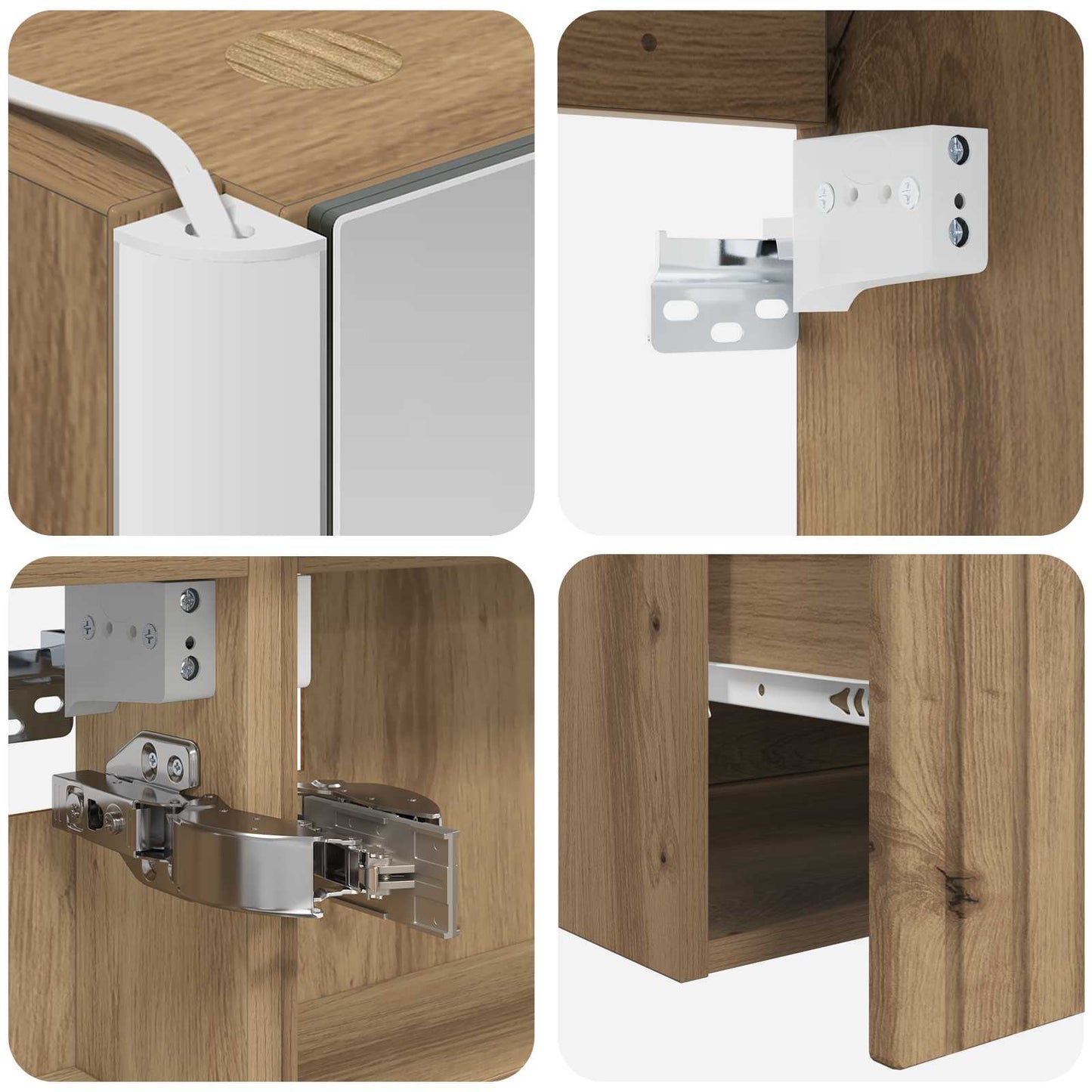 Bathroom Cabinet Set 4 pcs Artisan Oak 103.5 x 15.5 x 70 cm
