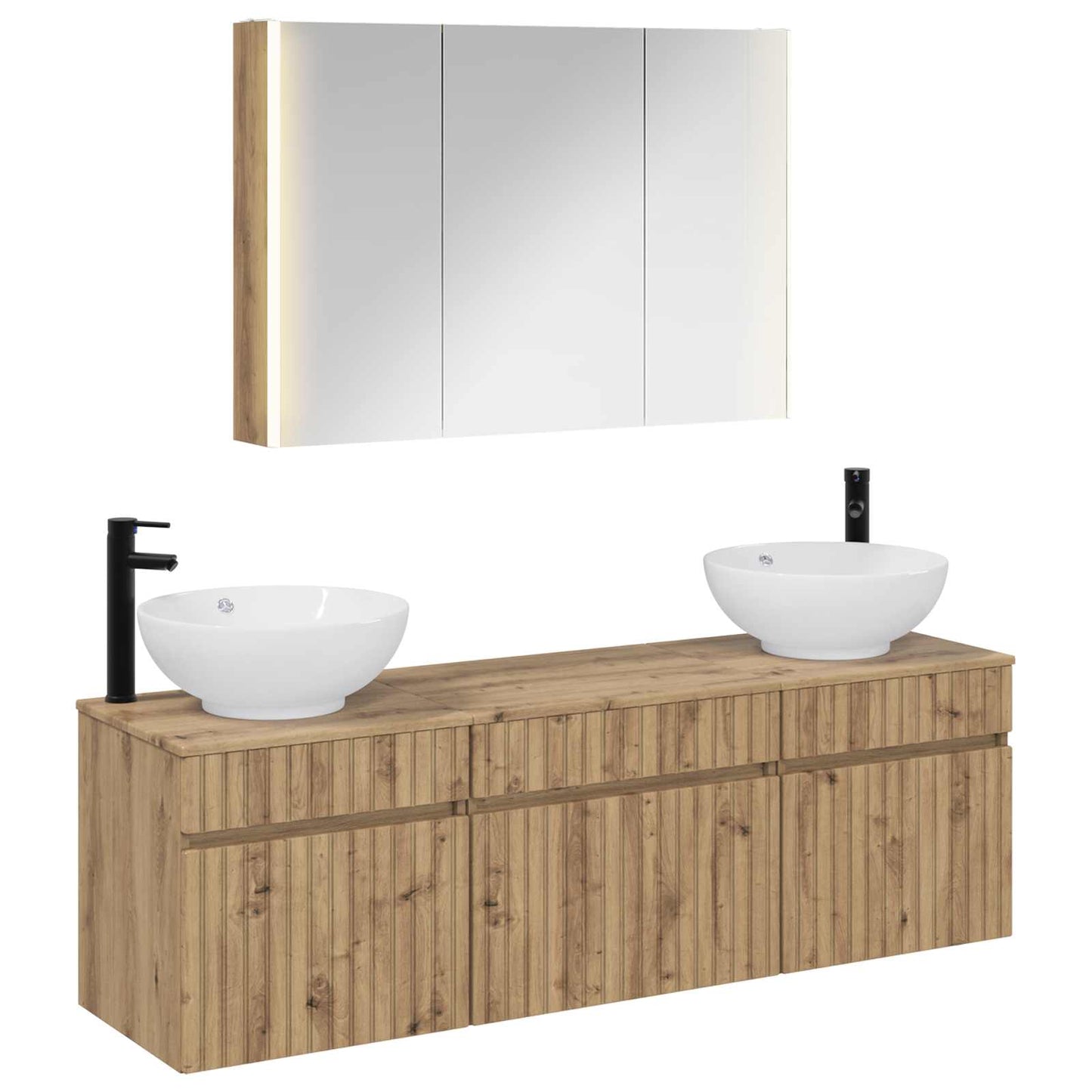 Bathroom Cabinet Set 4 pcs Artisan Oak 103.5 x 15.5 x 70 cm