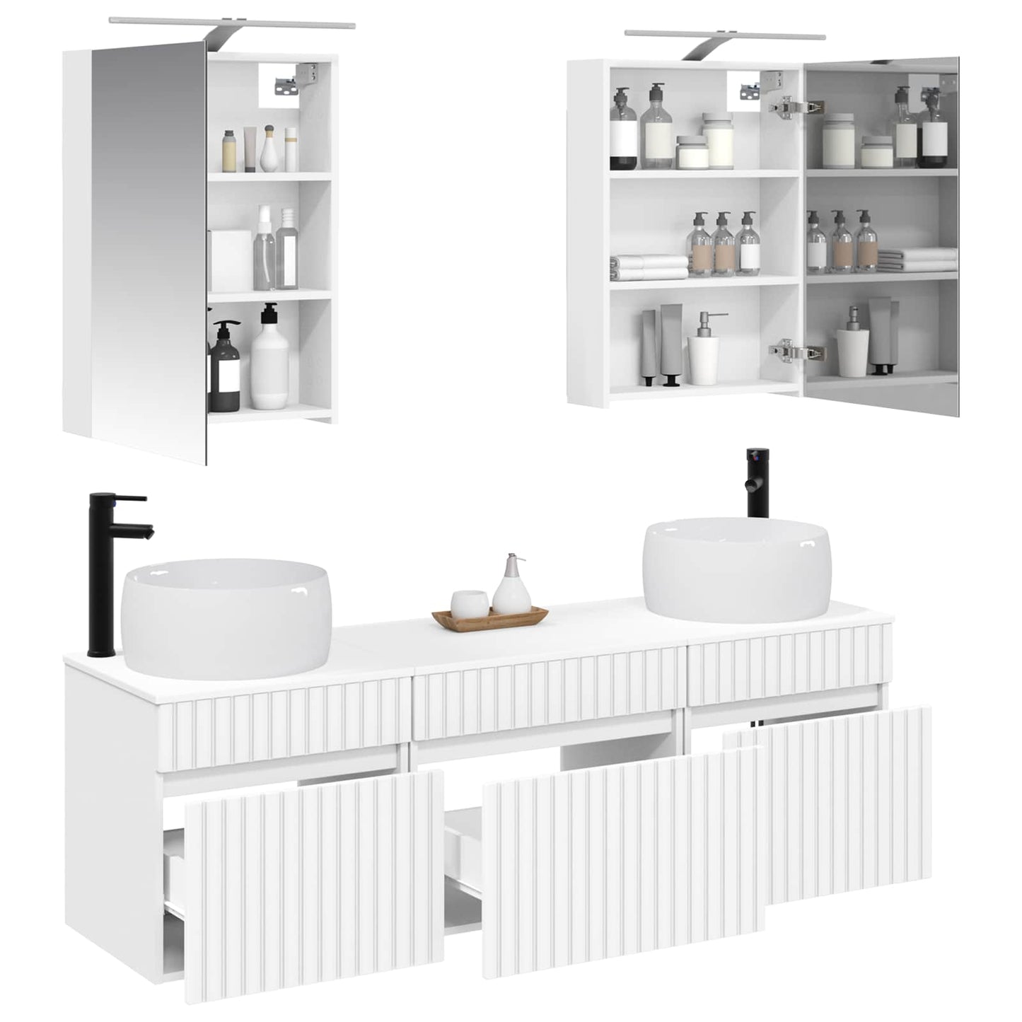 Bathroom Cabinet Set 5 pcs White 50 x 14.5 x 70 cm