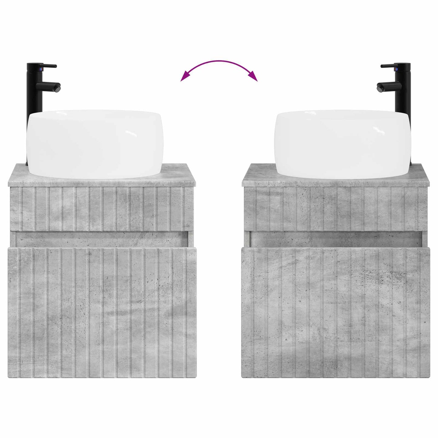Bathroom Cabinet Set 5 pcs Concrete Grey 50 x 14.5 x 70 cm