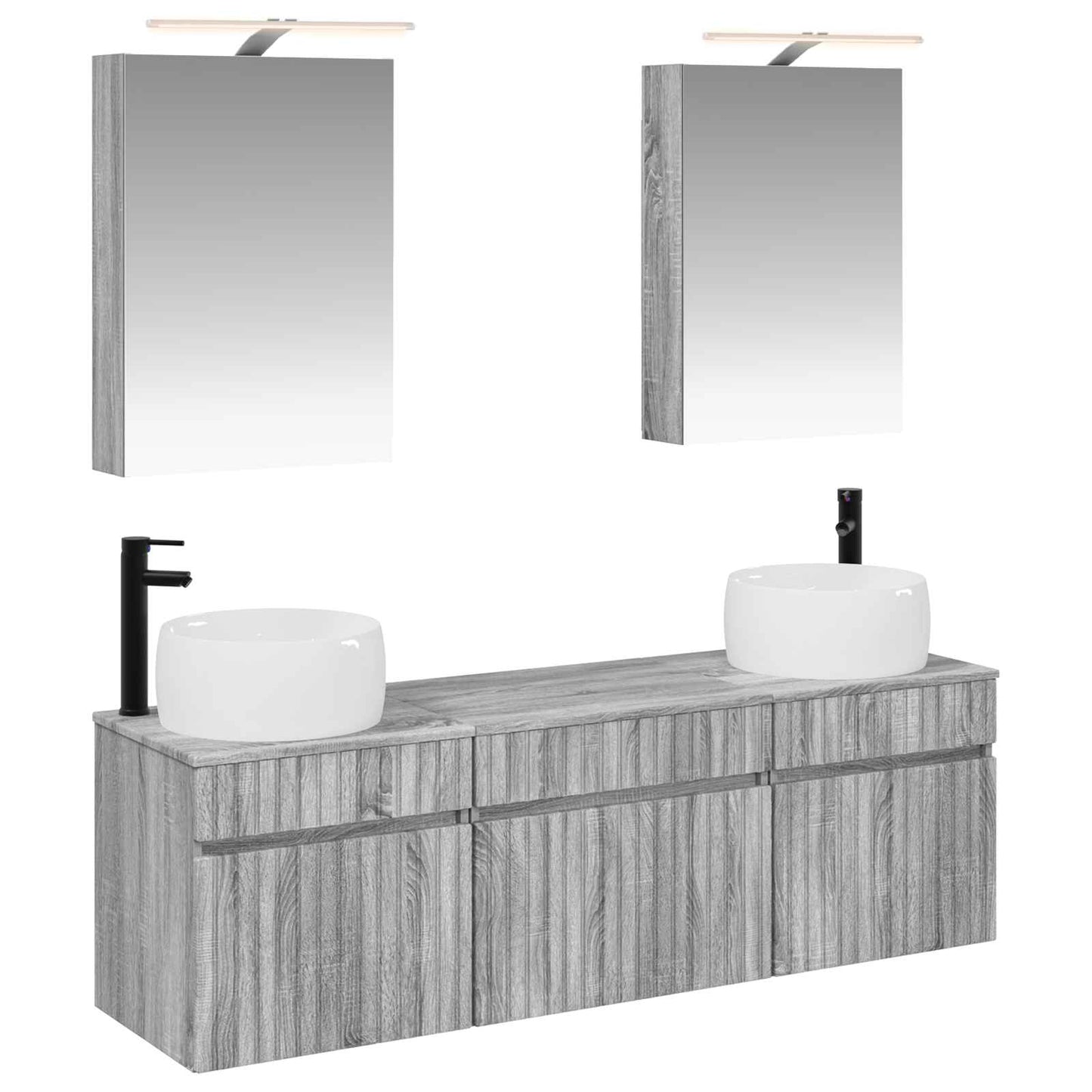 Bathroom Cabinet Set 5 pcs Grey Sonoma 50 x 14.5 x 70 cm