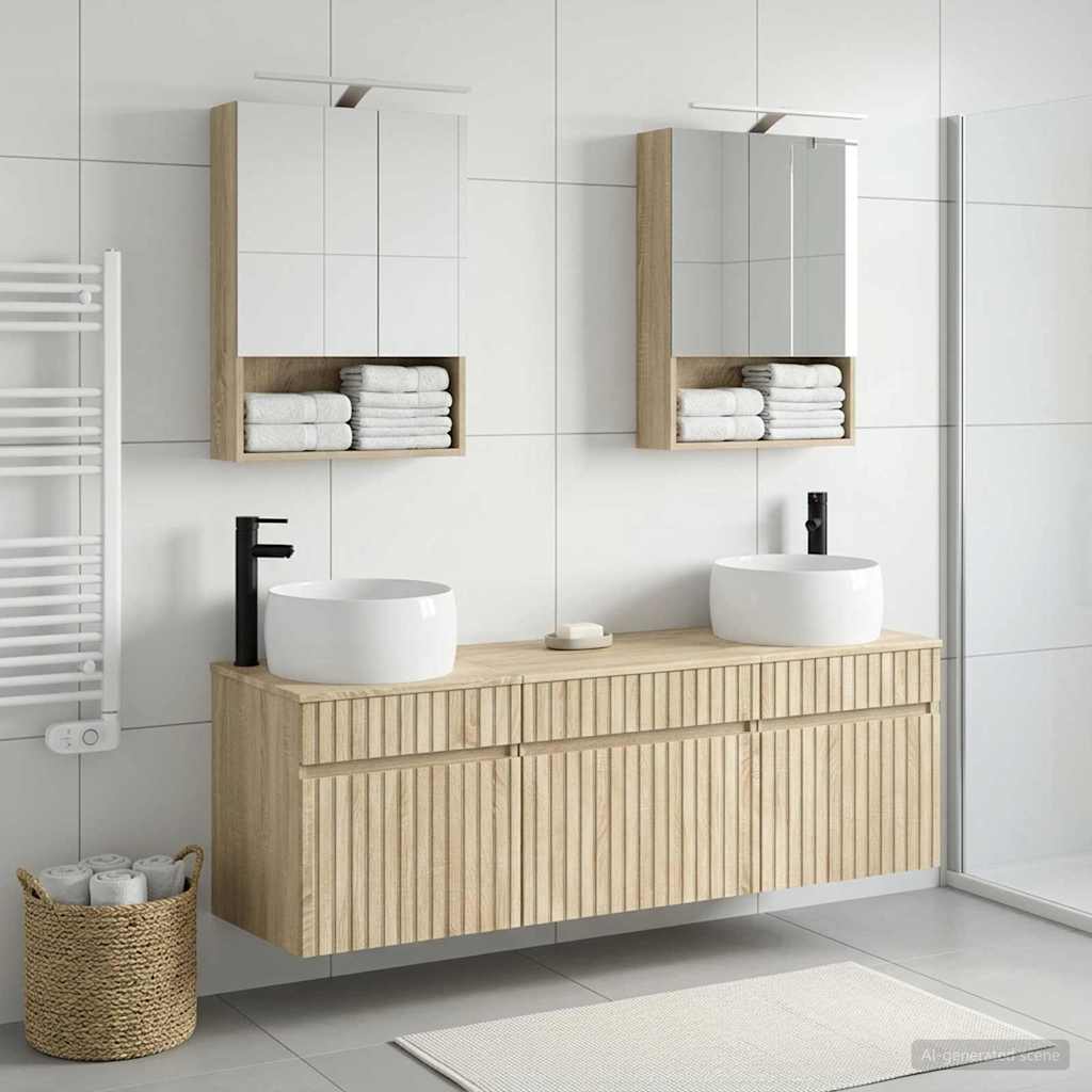 Bathroom Cabinet Set 5 pcs Sonoma Oak 50 x 14.5 x 70 cm