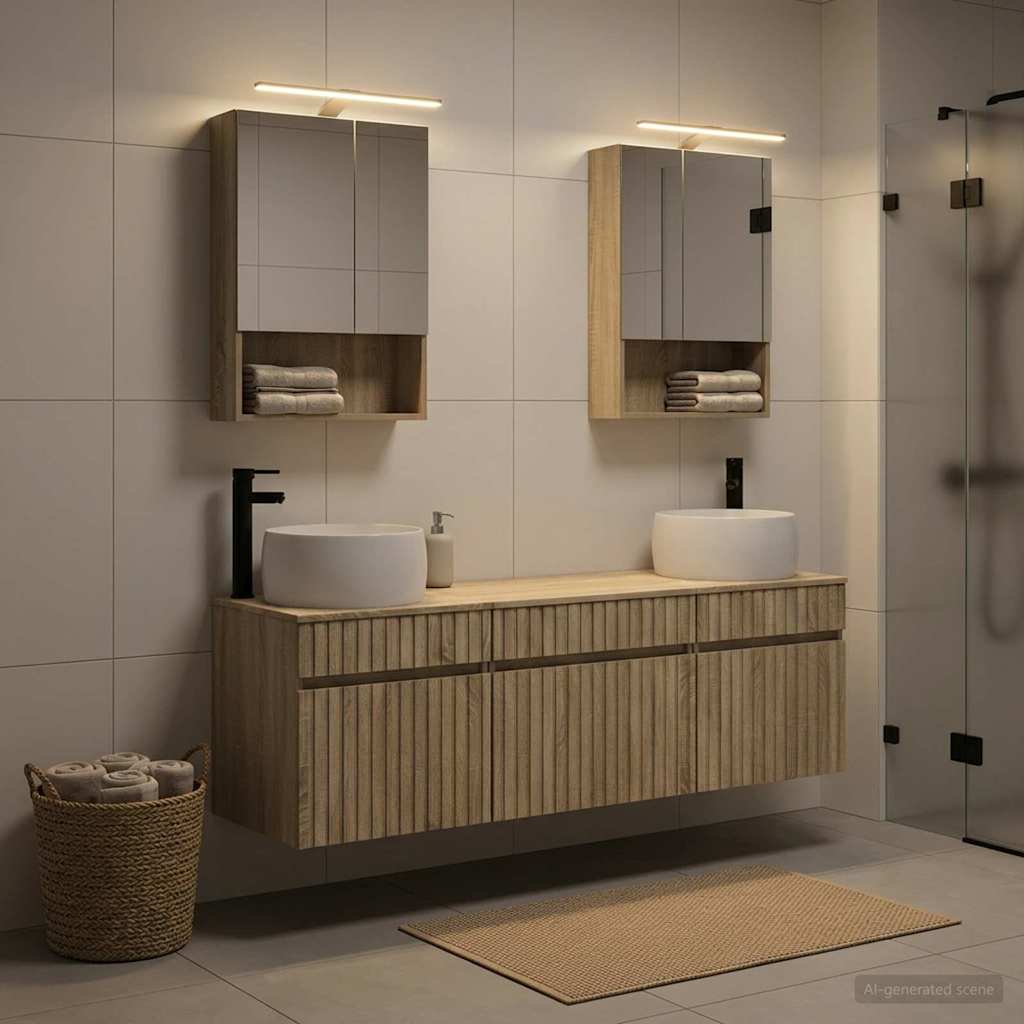 Bathroom Cabinet Set 5 pcs Sonoma Oak 50 x 14.5 x 70 cm