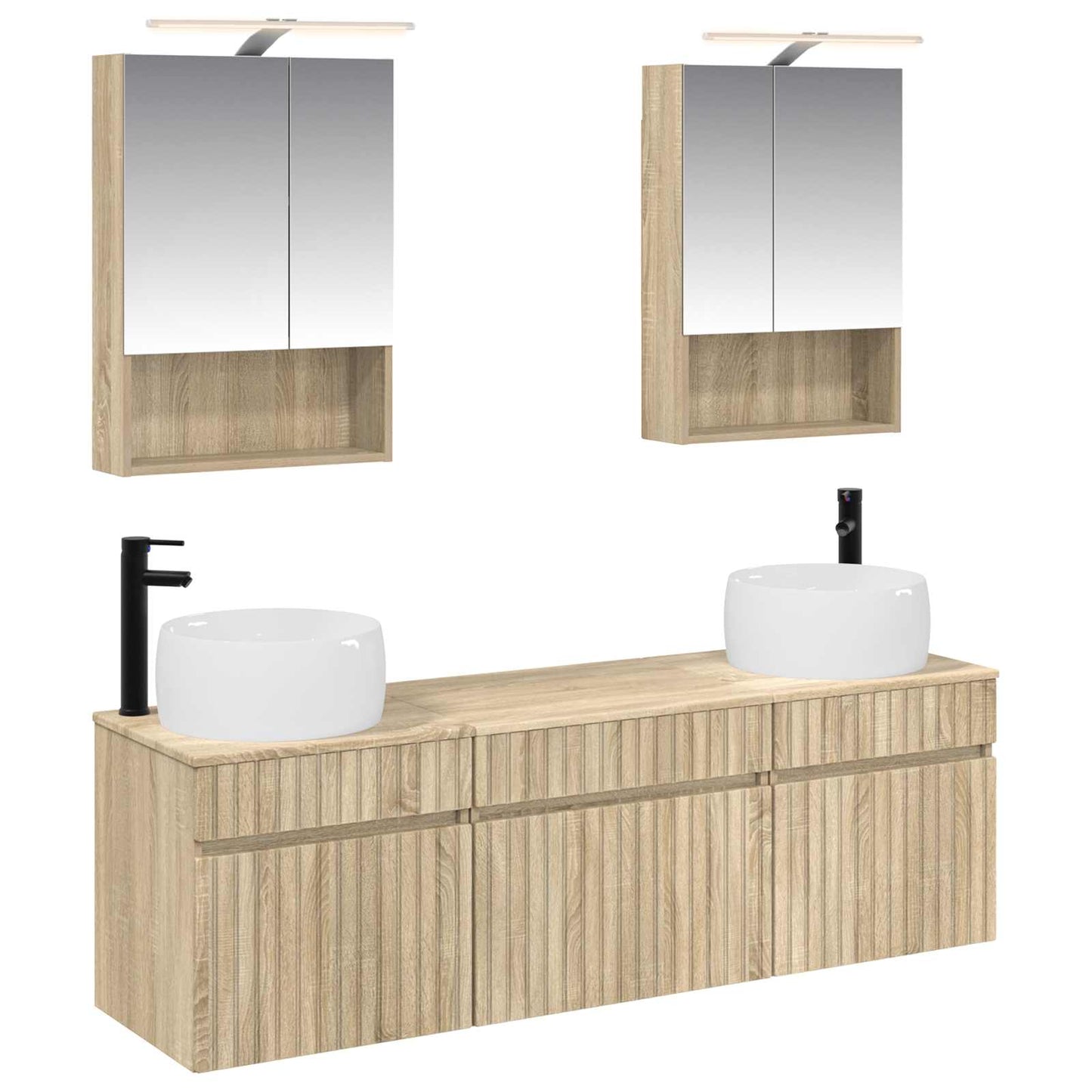 Bathroom Cabinet Set 5 pcs Sonoma Oak 50 x 14.5 x 70 cm