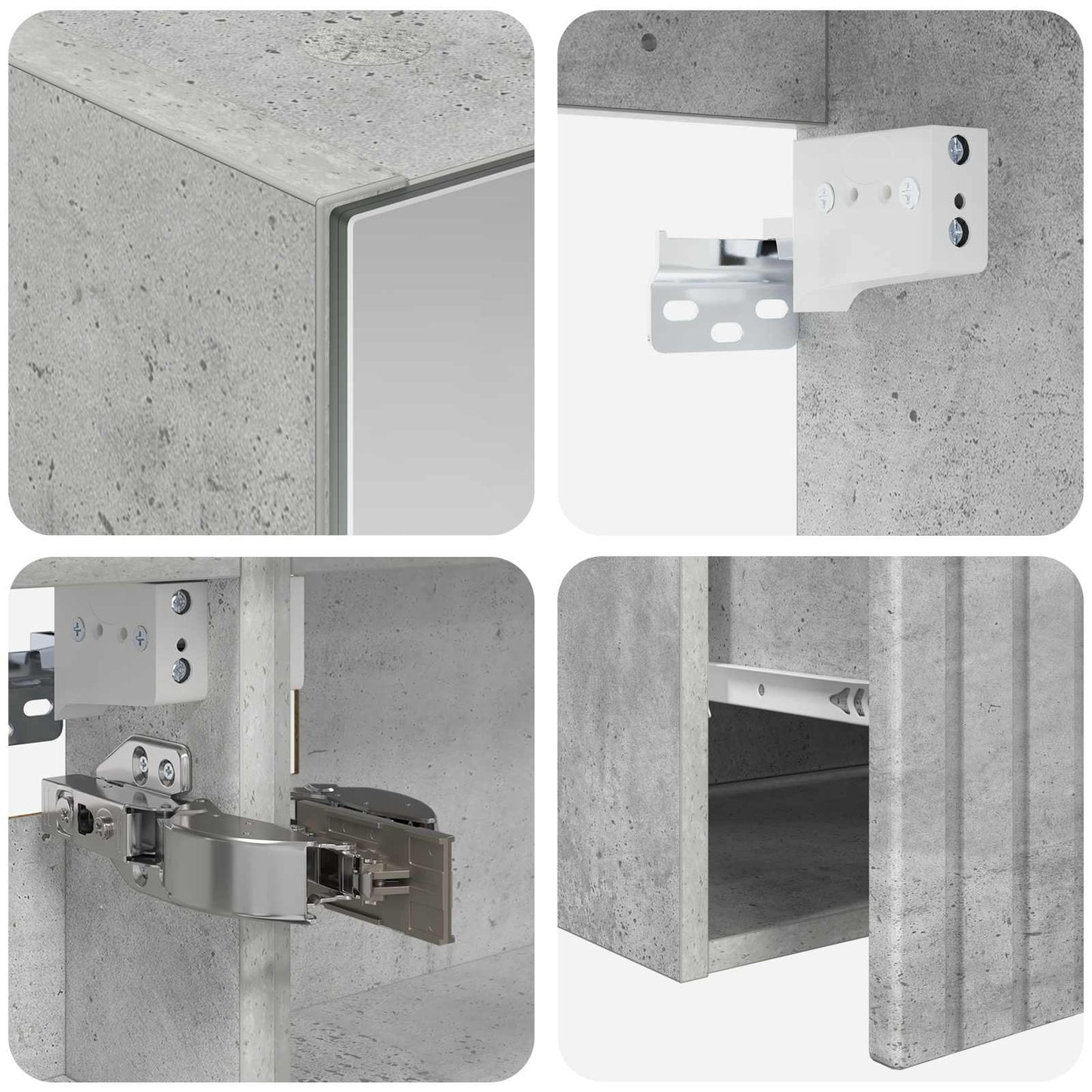 Bathroom Cabinet Set 5 pcs Concrete Grey 50 x 14.5 x 70 cm