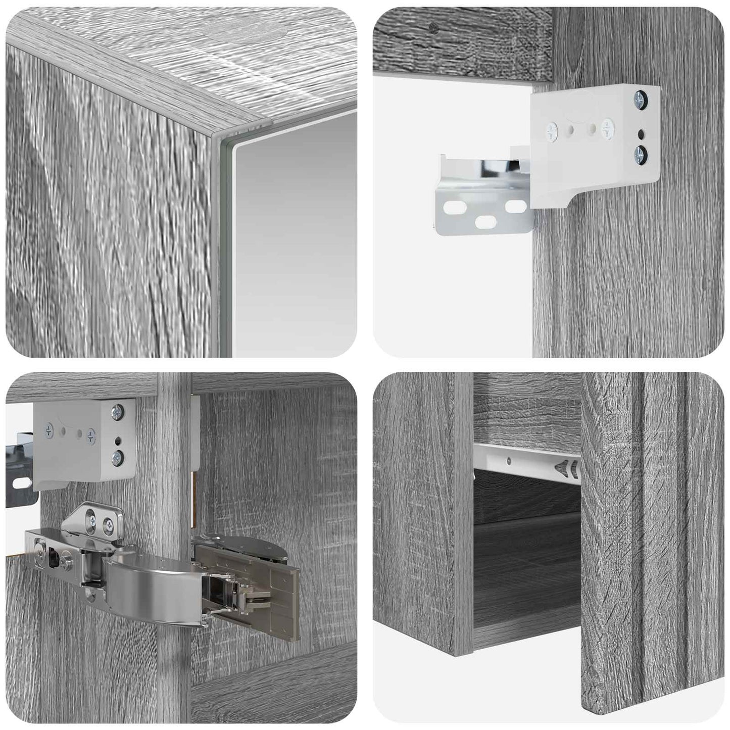 Bathroom Cabinet Set 5 pcs Grey Sonoma 50 x 14.5 x 70 cm
