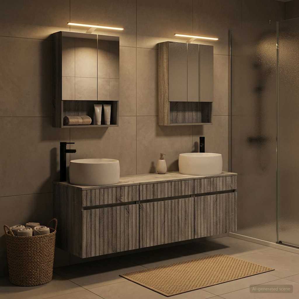 Bathroom Cabinet Set 5 pcs Grey Sonoma 50 x 14.5 x 70 cm