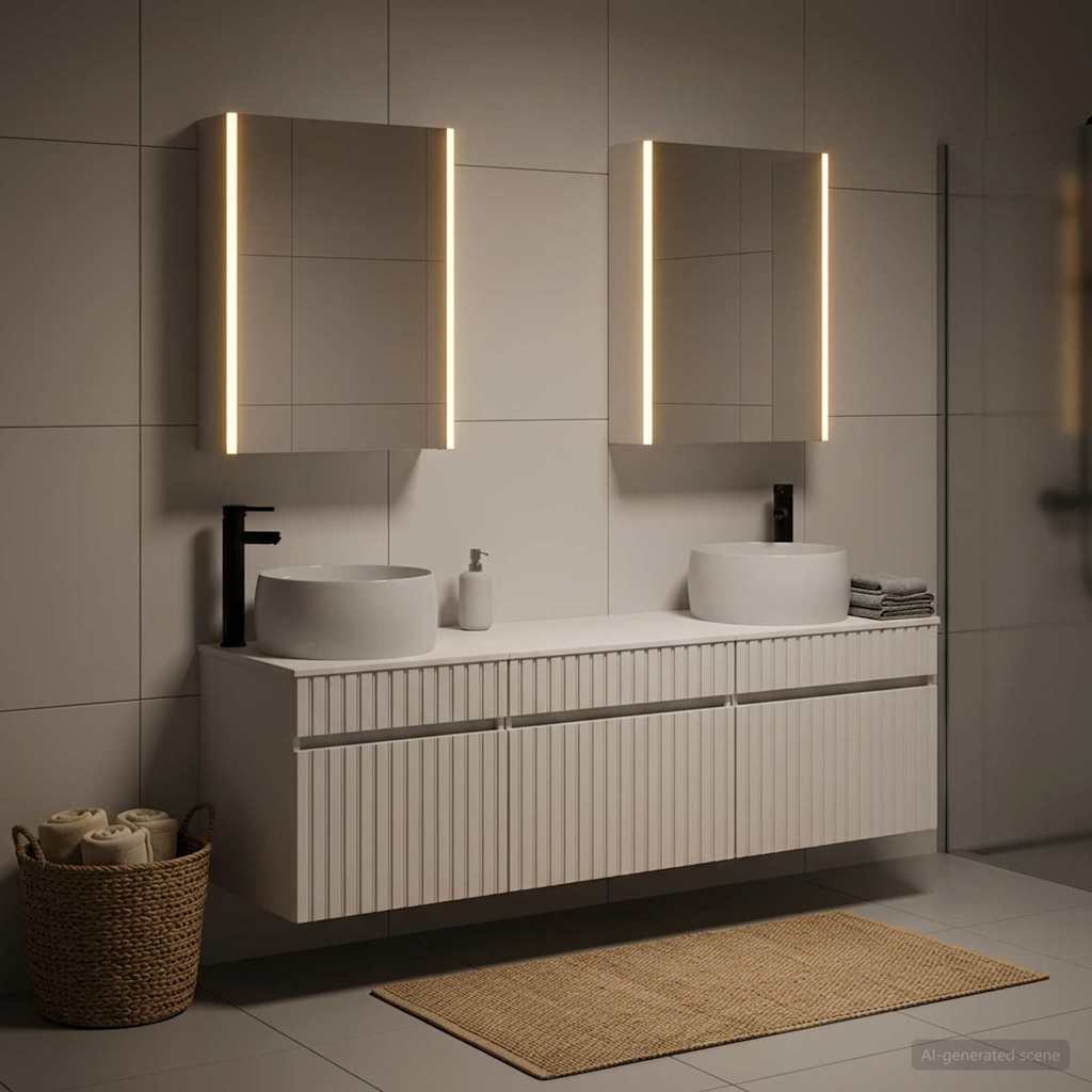 Bathroom Cabinet Set 5 pcs White 53 x 15.5 x 70 cm