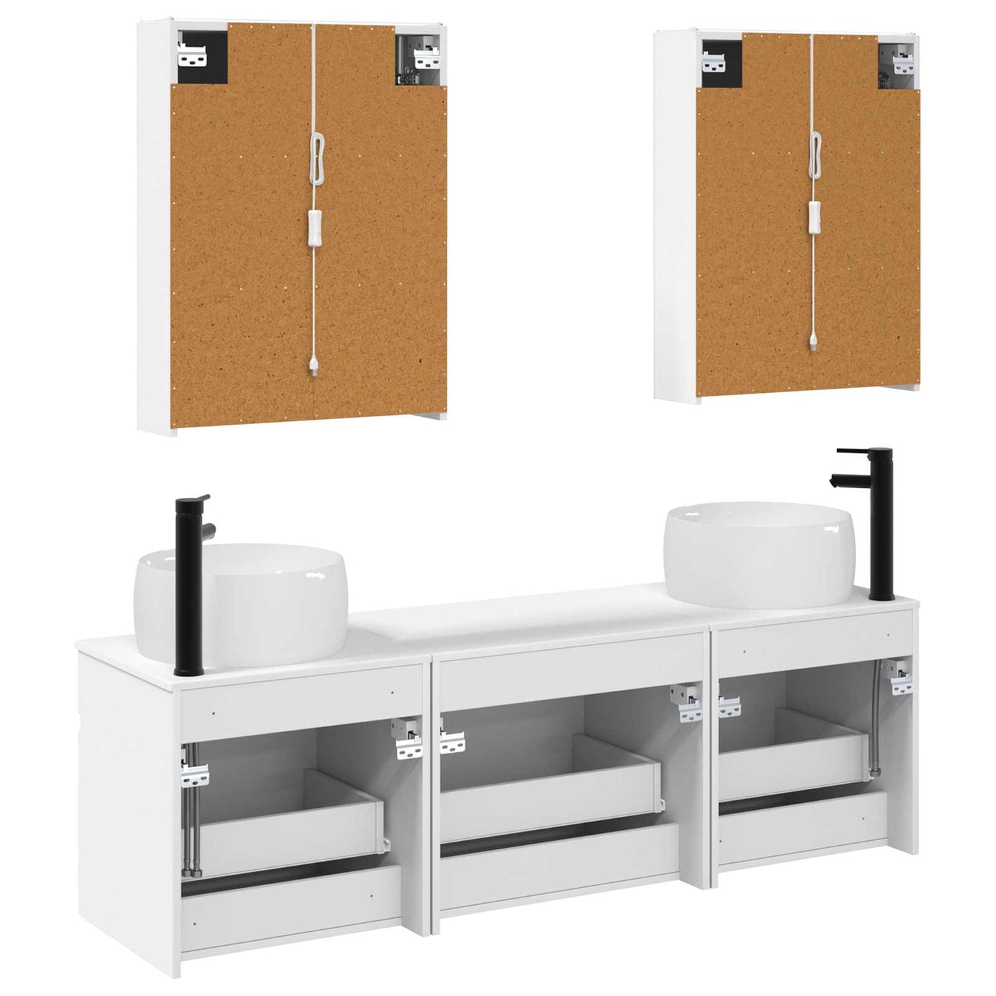 Bathroom Cabinet Set 5 pcs White 53 x 15.5 x 70 cm