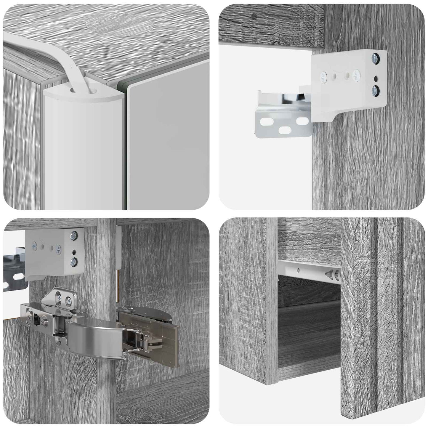 Bathroom Cabinet Set 5 pcs Grey Sonoma 53 x 15.5 x 70 cm