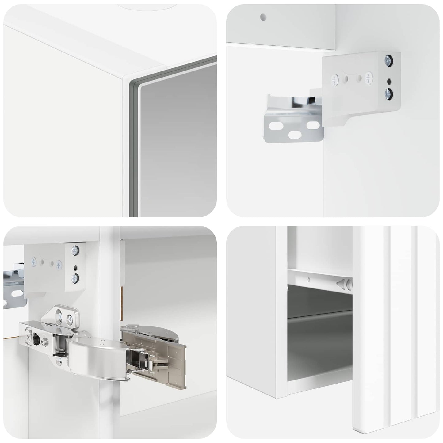 Bathroom Cabinet Set 4 pcs White 100 x 14.5 x 70 cm