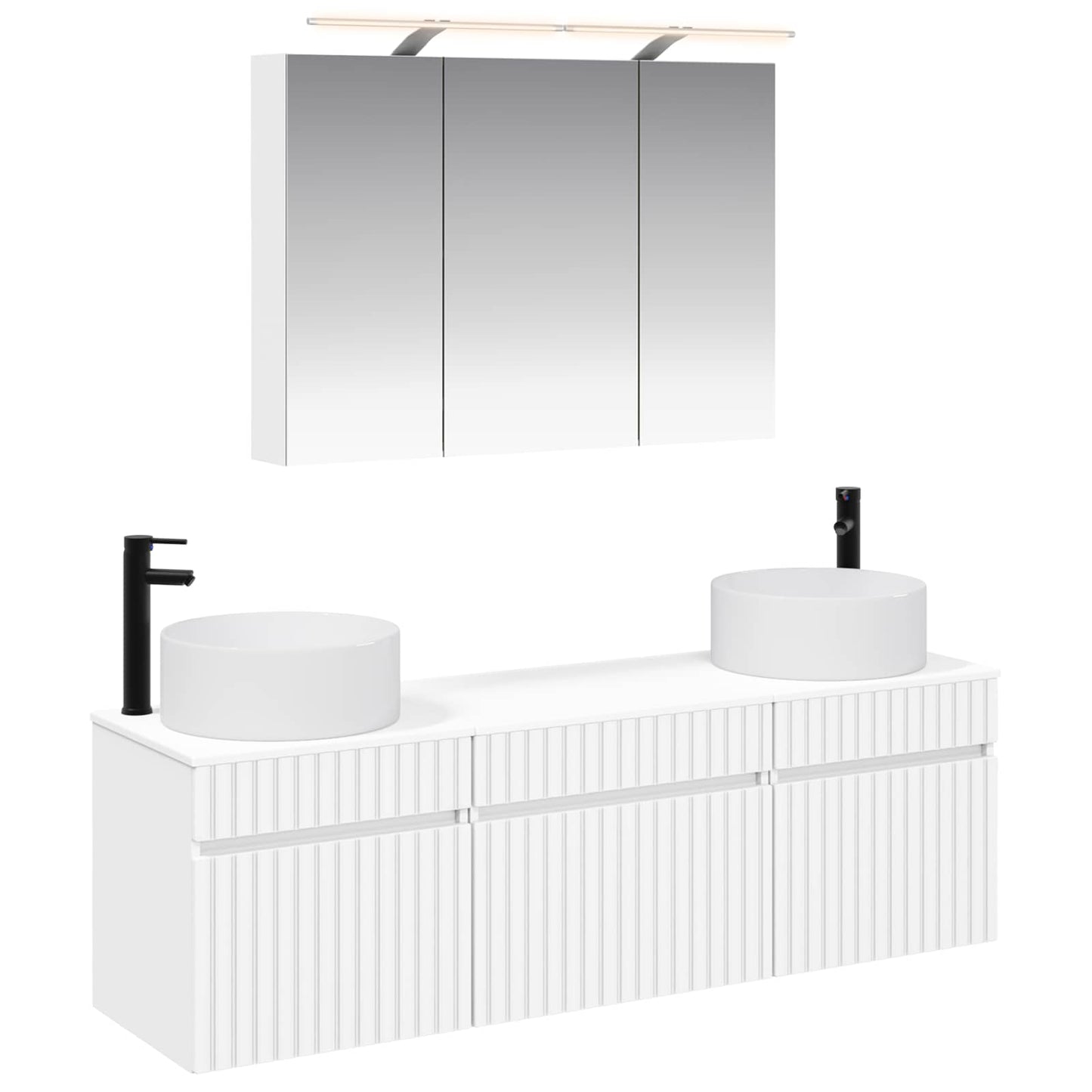 Bathroom Cabinet Set 4 pcs White 100 x 14.5 x 70 cm