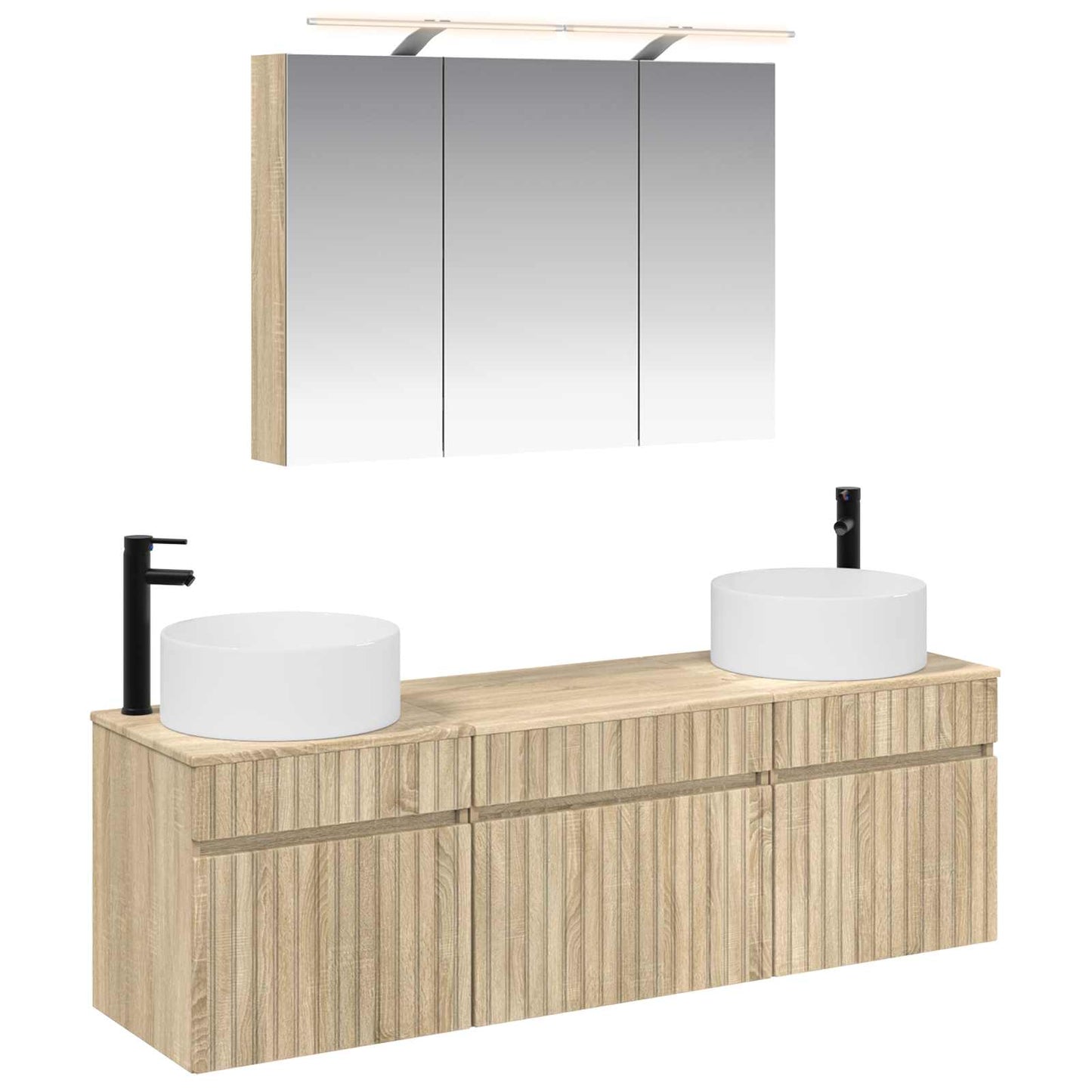 Bathroom Cabinet Set 4 pcs Sonoma Oak 100 x 14.5 x 70 cm