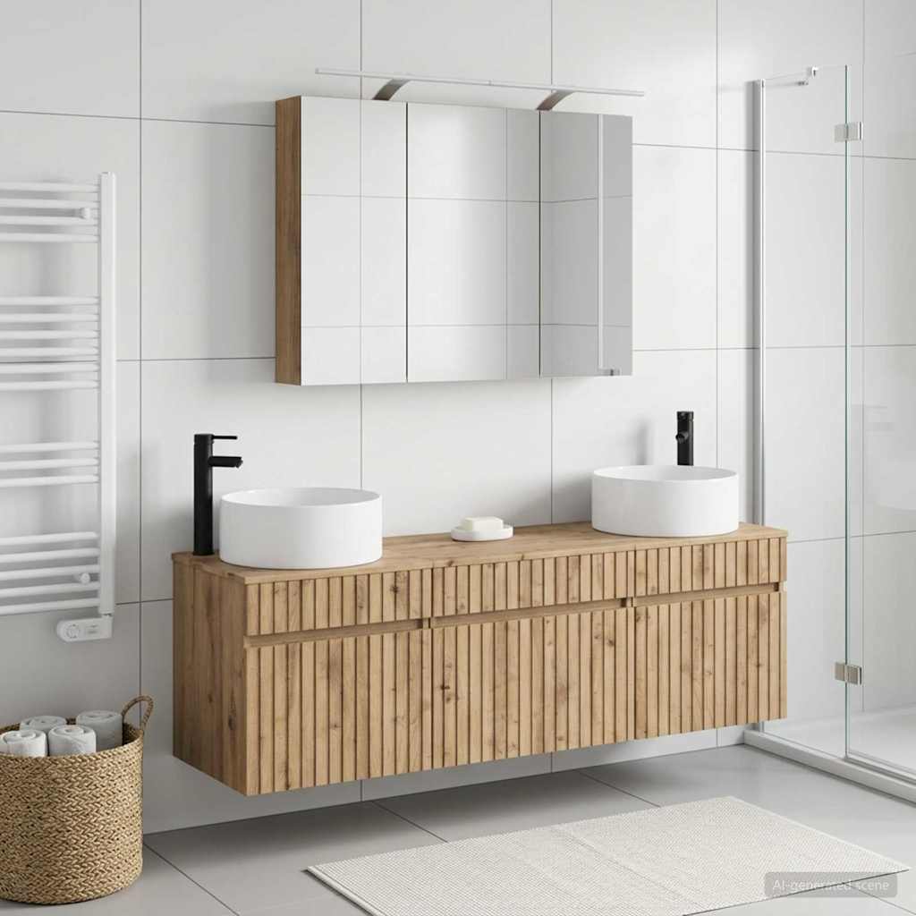 Bathroom Cabinet Set 4 pcs Artisan Oak 100 x 14.5 x 70 cm
