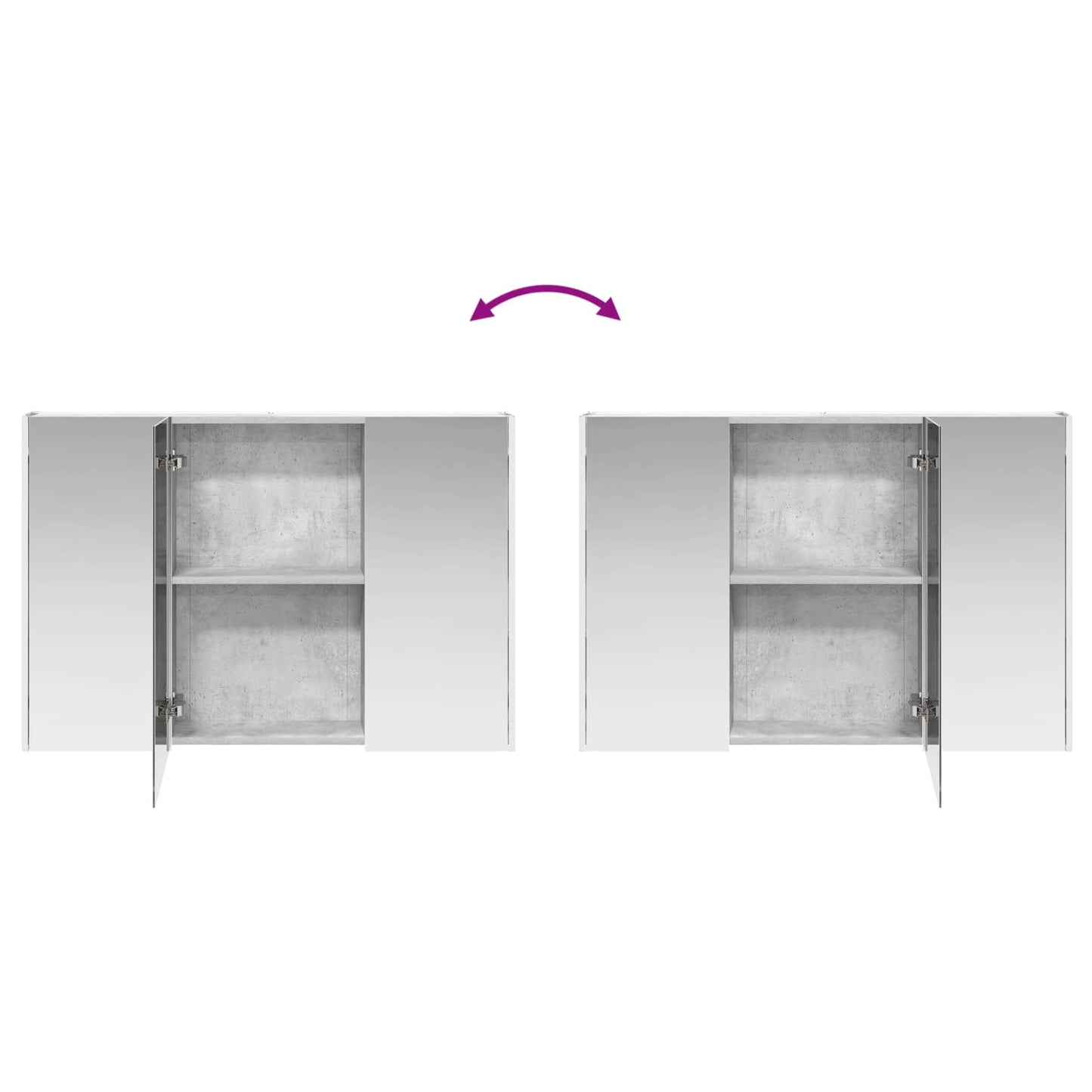 Bathroom Cabinet Set 4 pcs Concrete Grey 103.5 x 15.5 x 70 cm