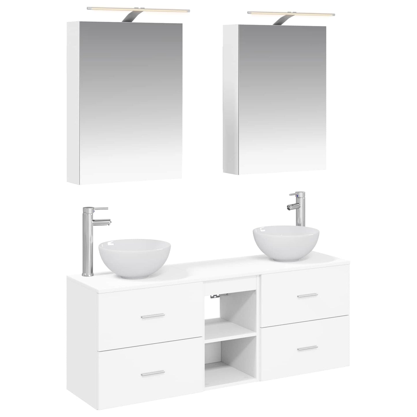 Bathroom Cabinet Set 5 pcs White 50 x 14.5 x 70 cm
