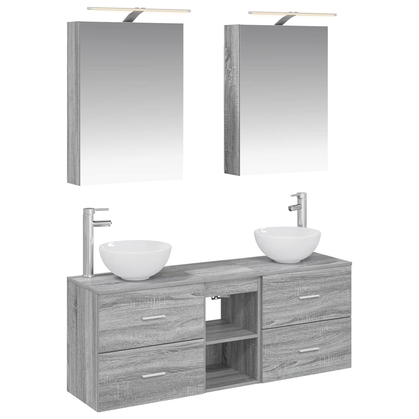 Bathroom Cabinet Set 5 pcs Grey Sonoma 50 x 14.5 x 70 cm
