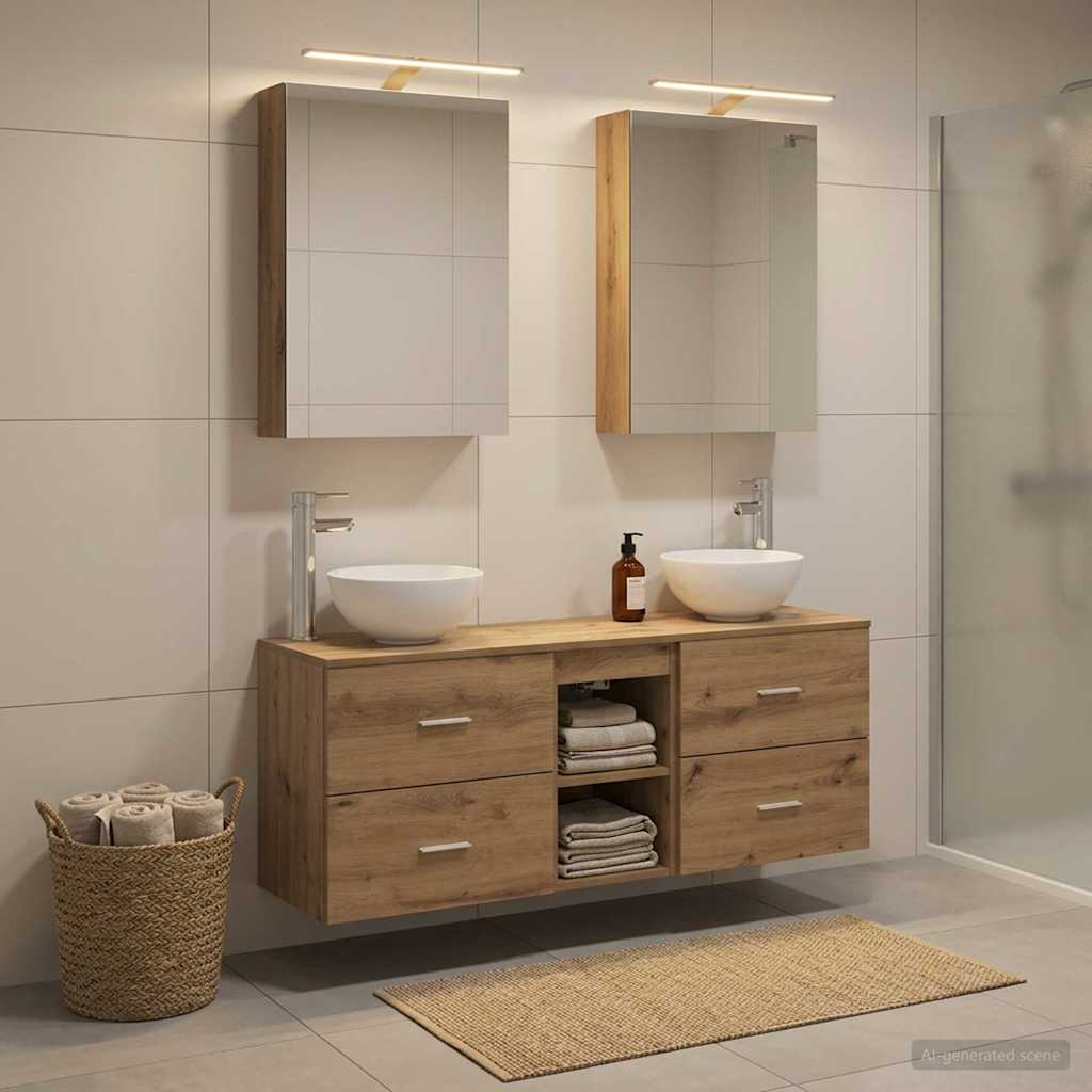 Bathroom Cabinet Set 5 pcs Artisan Oak 50 x 14.5 x 70 cm