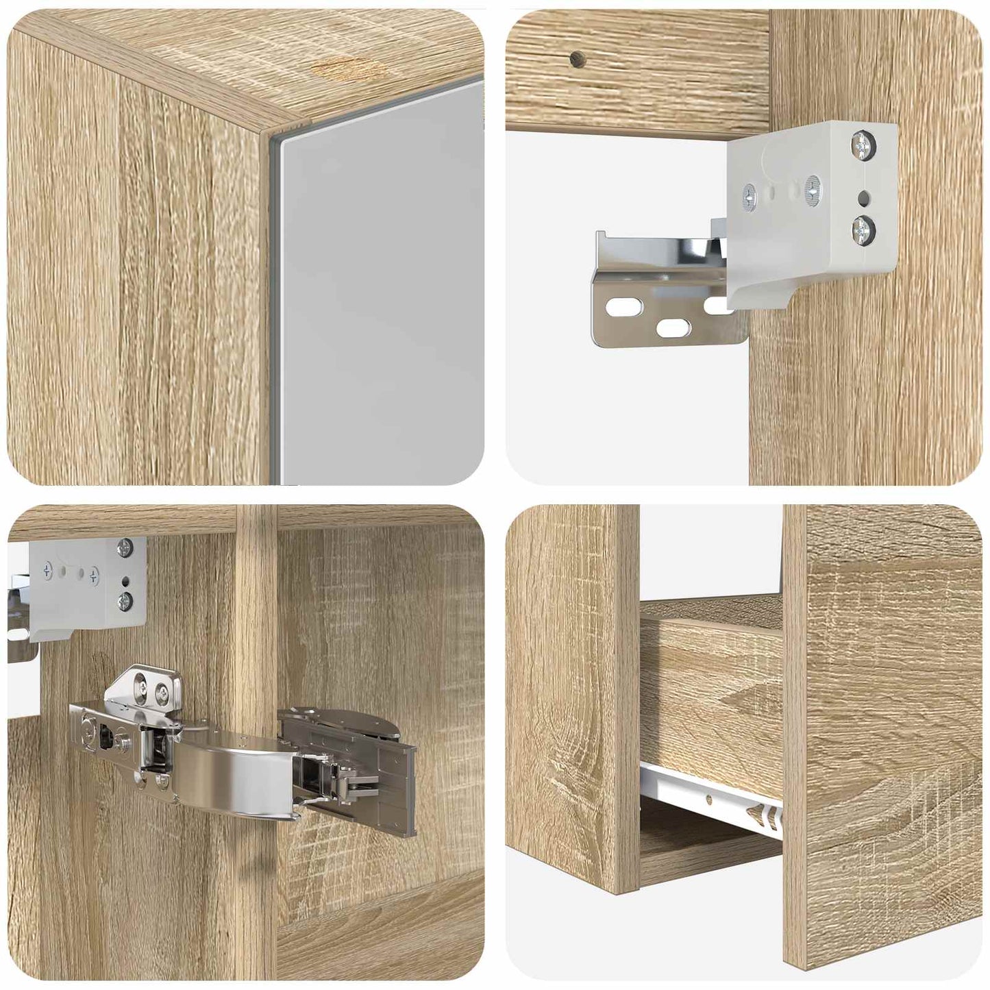 Bathroom Cabinet Set 5 pcs Sonoma Oak 50 x 14.5 x 70 cm