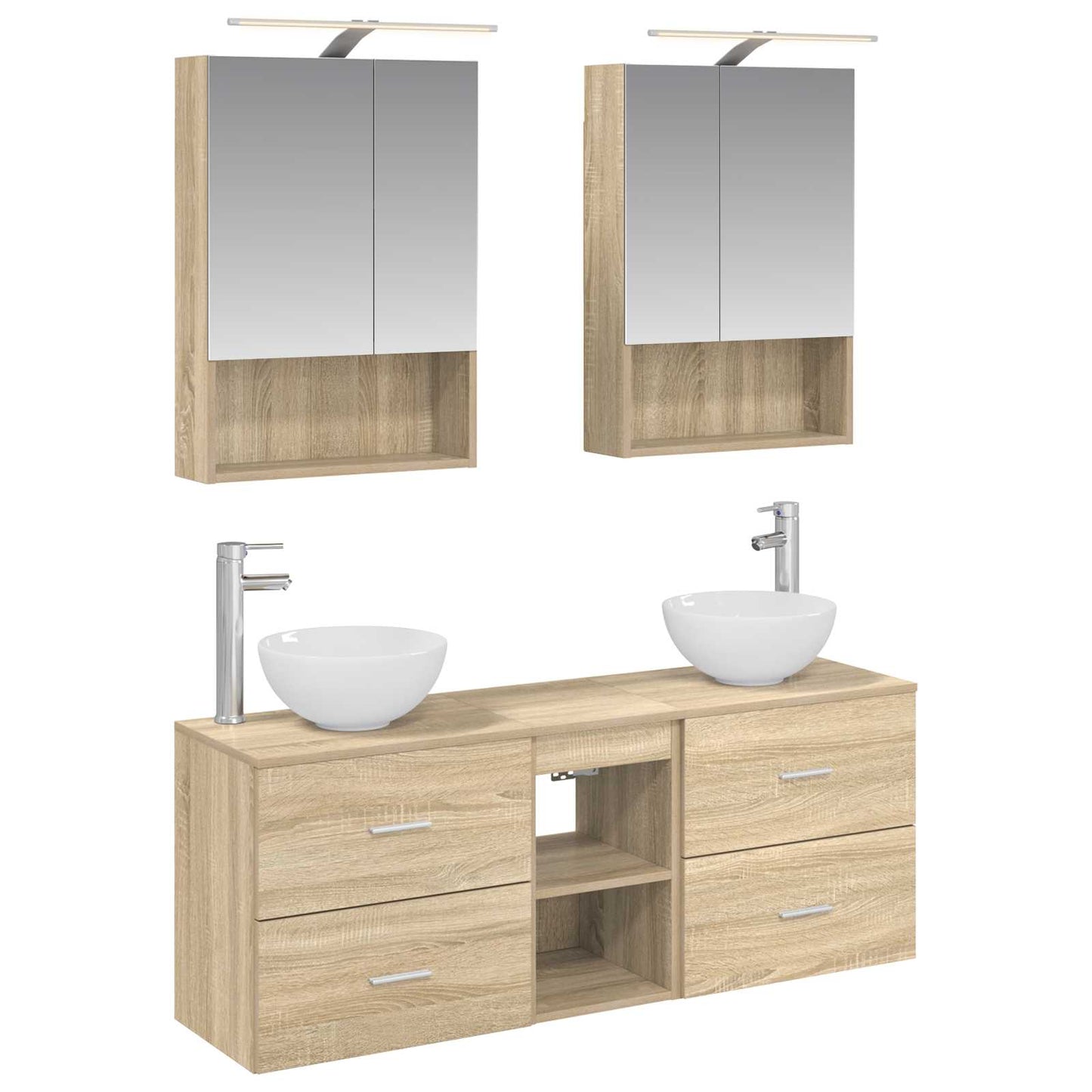 Bathroom Cabinet Set 5 pcs Sonoma Oak 50 x 14.5 x 70 cm