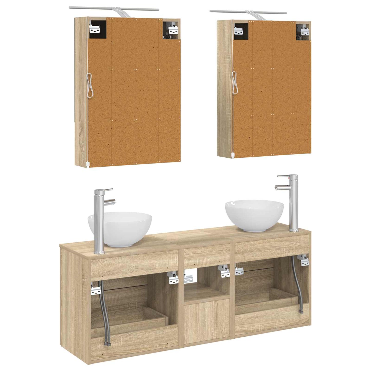Bathroom Cabinet Set 5 pcs Sonoma Oak 50 x 14.5 x 70 cm