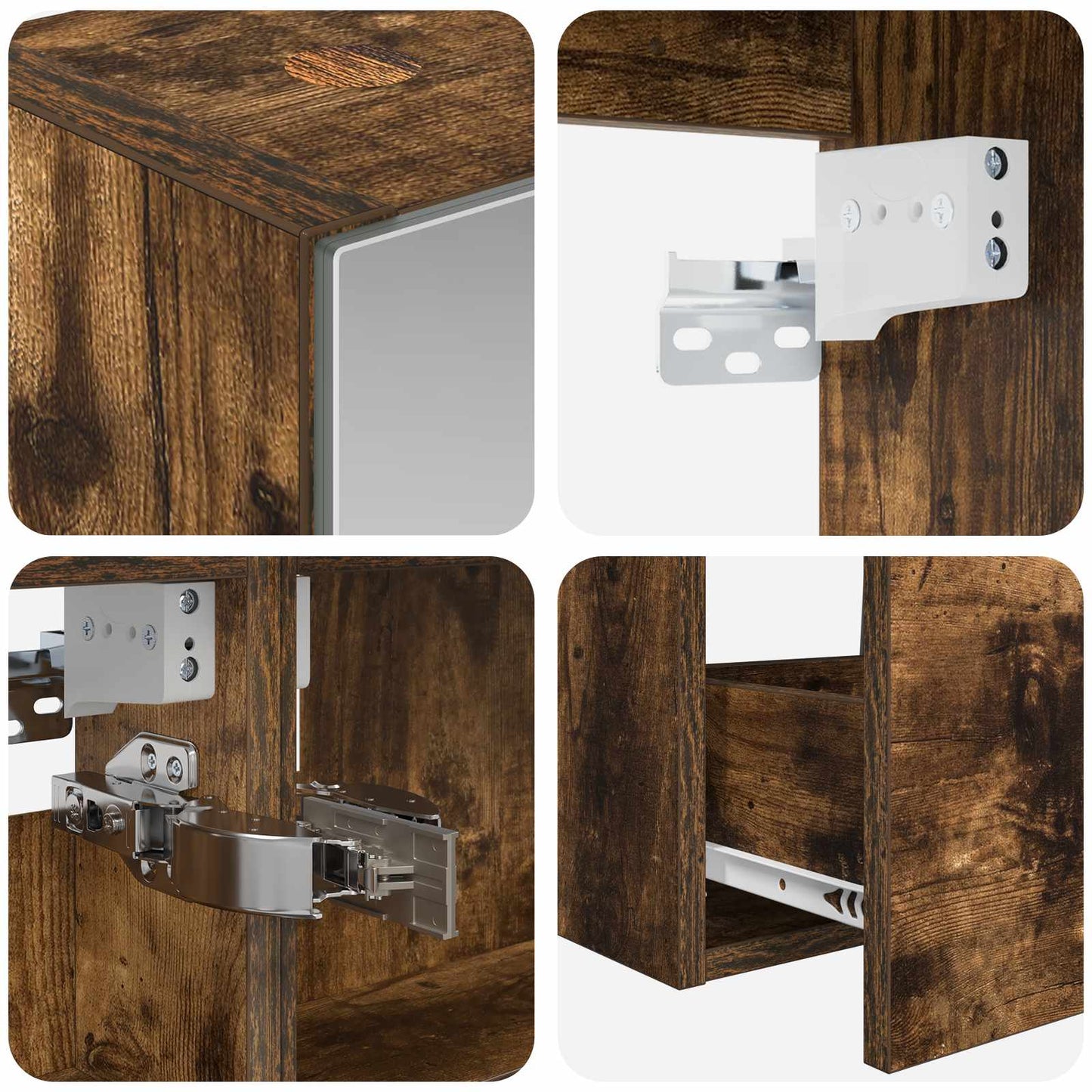 Bathroom Cabinet Set 5 pcs Smoked Oak 50 x 14.5 x 70 cm