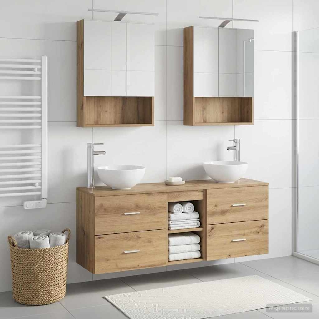 Bathroom Cabinet Set 5 pcs Artisan Oak 50 x 14.5 x 70 cm
