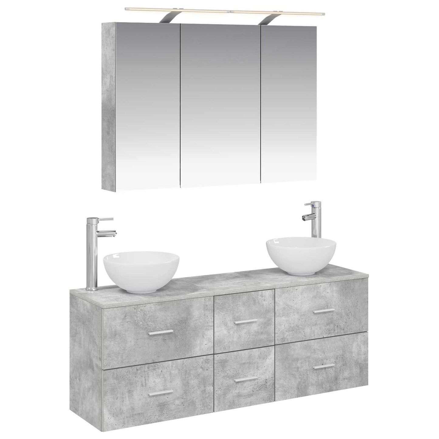Bathroom Furniture Set 4 pcs Concrete Grey