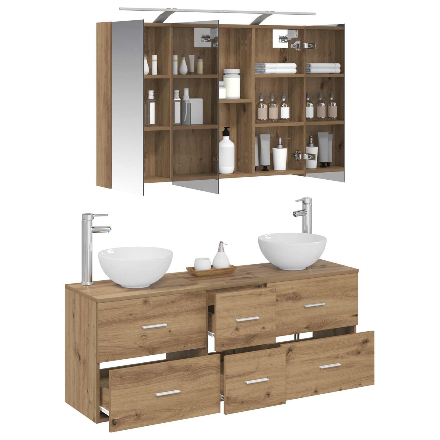Bathroom Furniture Set 4 pcs Artisan Oak