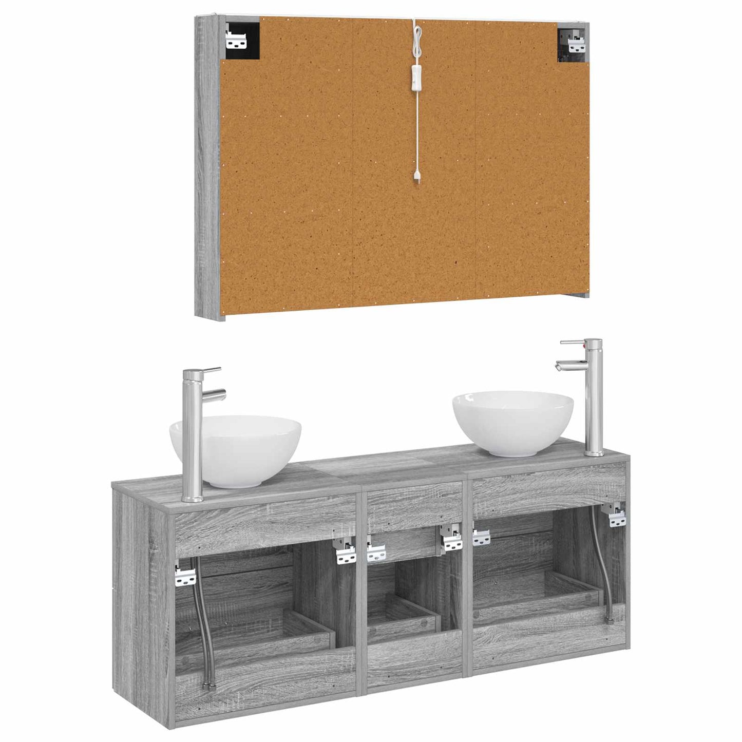 Bathroom Furniture Set 4 pcs Grey Sonoma