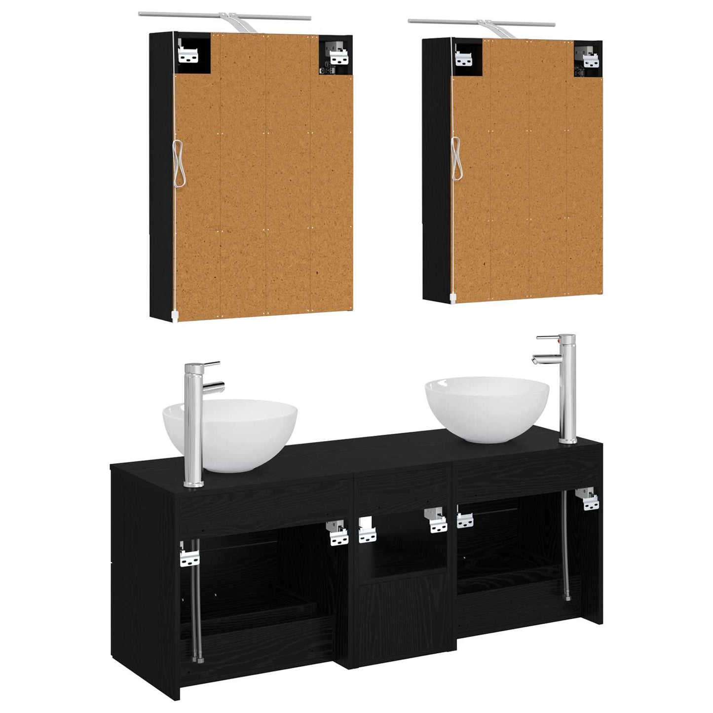 Bathroom Furniture Set 5 pcs Black Oak