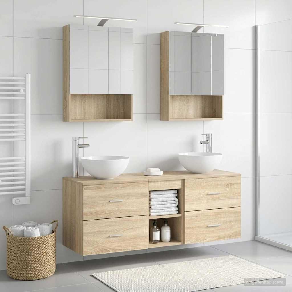 Bathroom Furniture Set 5 pcs Sonoma Oak