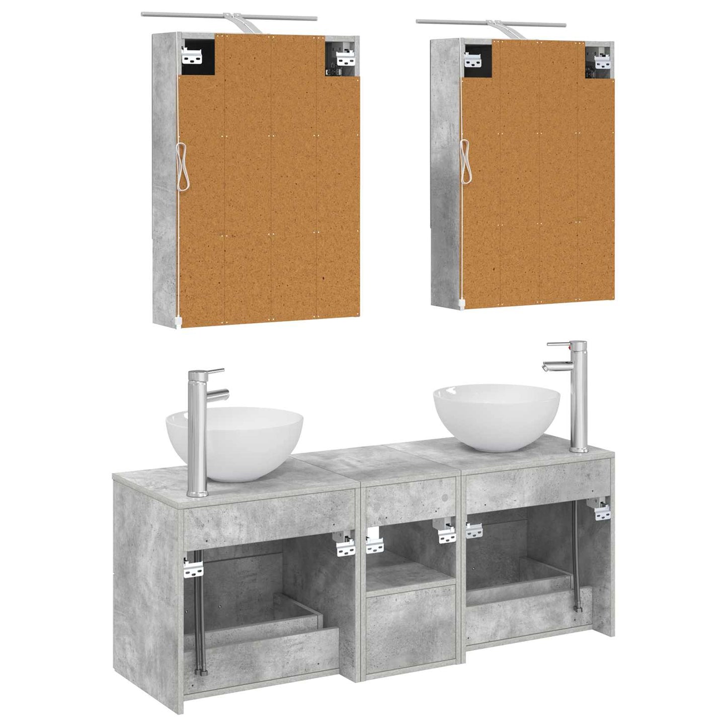 Bathroom Furniture Set 5 pcs Concrete Grey