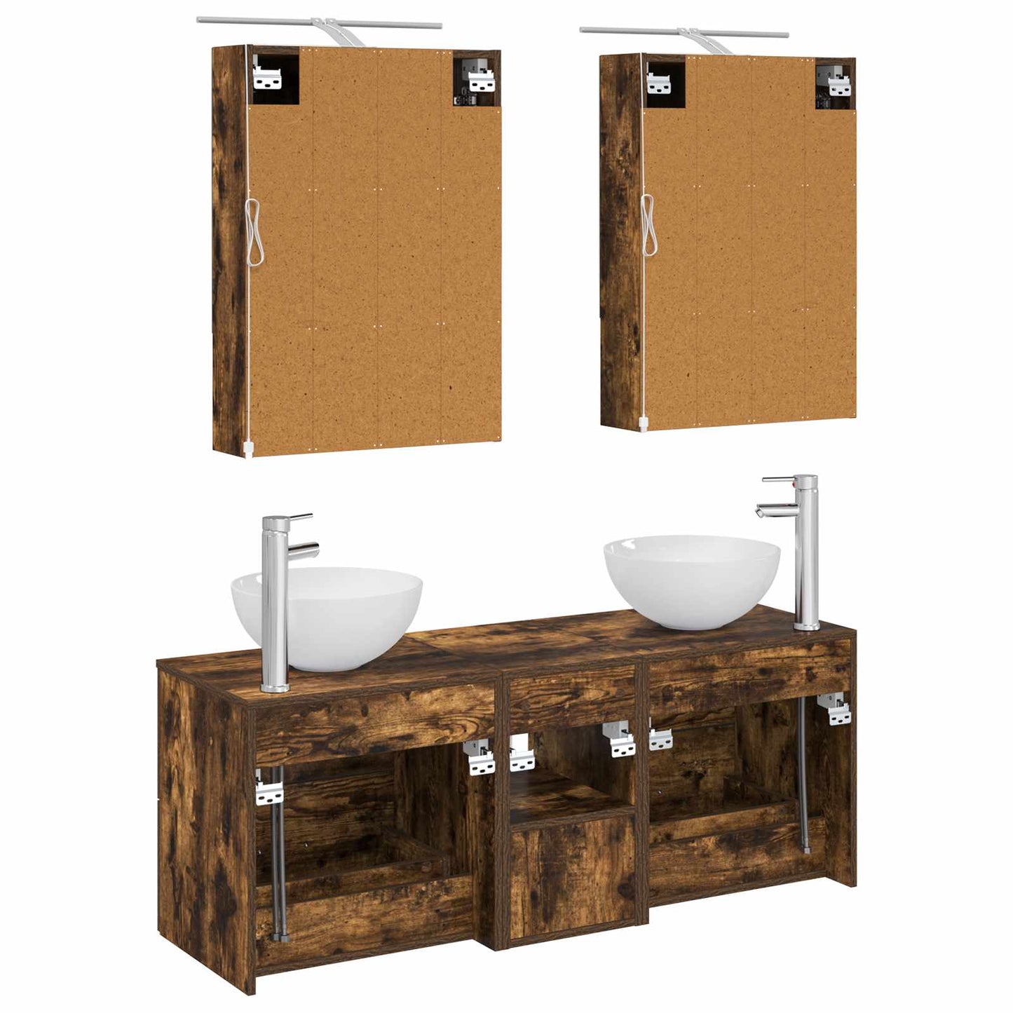 Bathroom Furniture Set 5 pcs Smoked Oak
