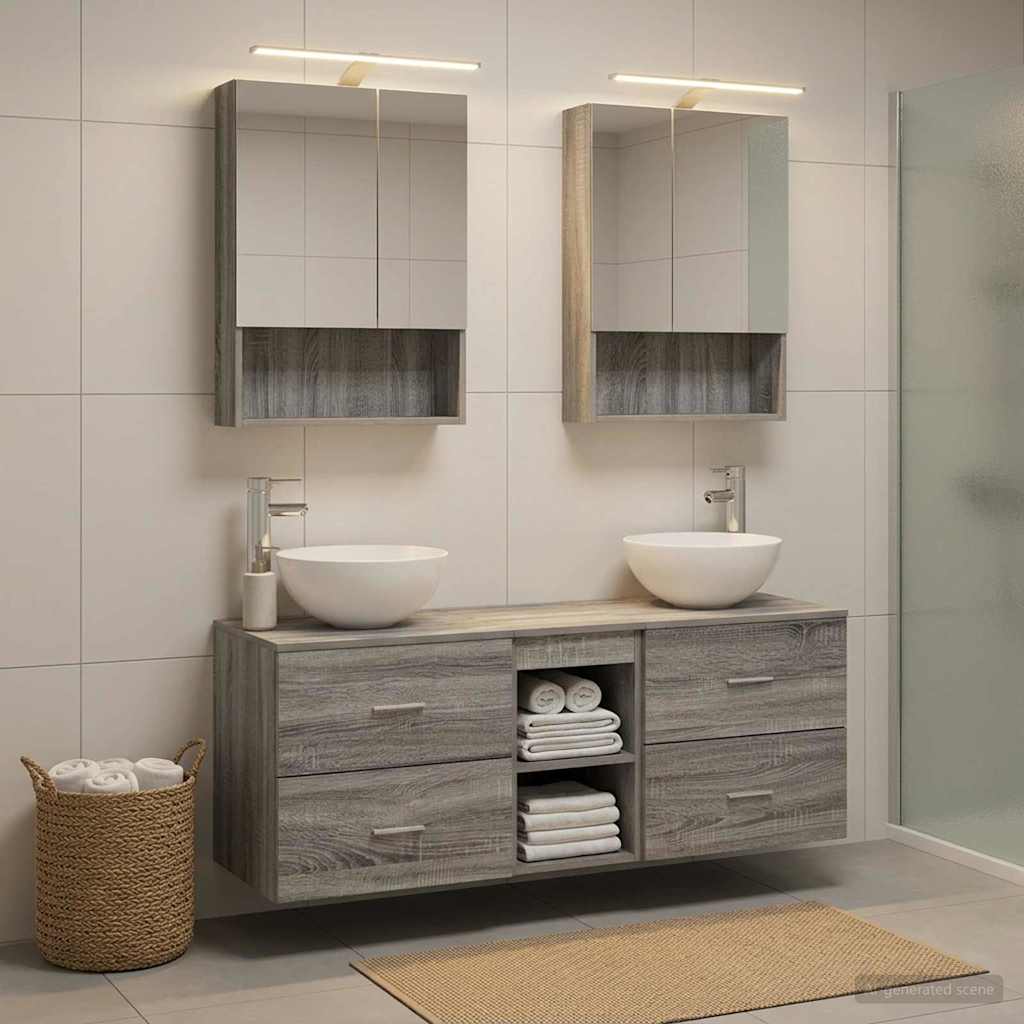 Bathroom Furniture Set 5 pcs Grey Sonoma