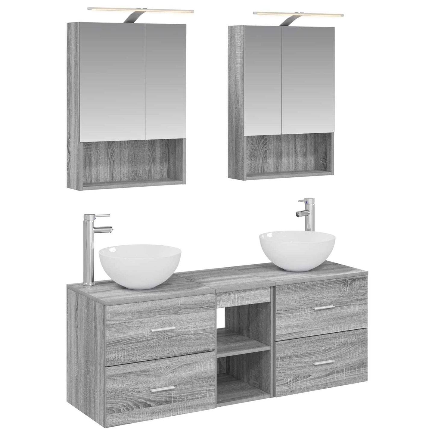 Bathroom Furniture Set 5 pcs Grey Sonoma