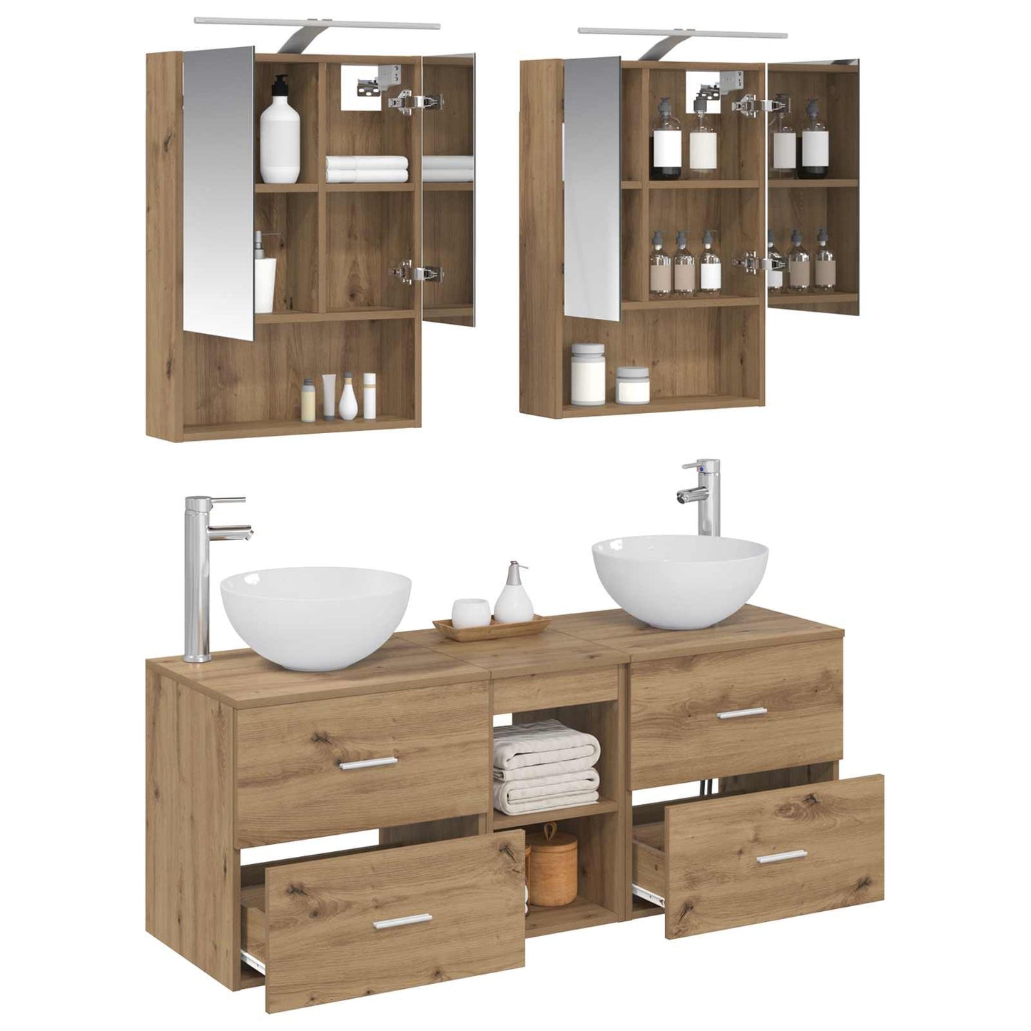 Bathroom Furniture Set 5 pcs Artisan Oak