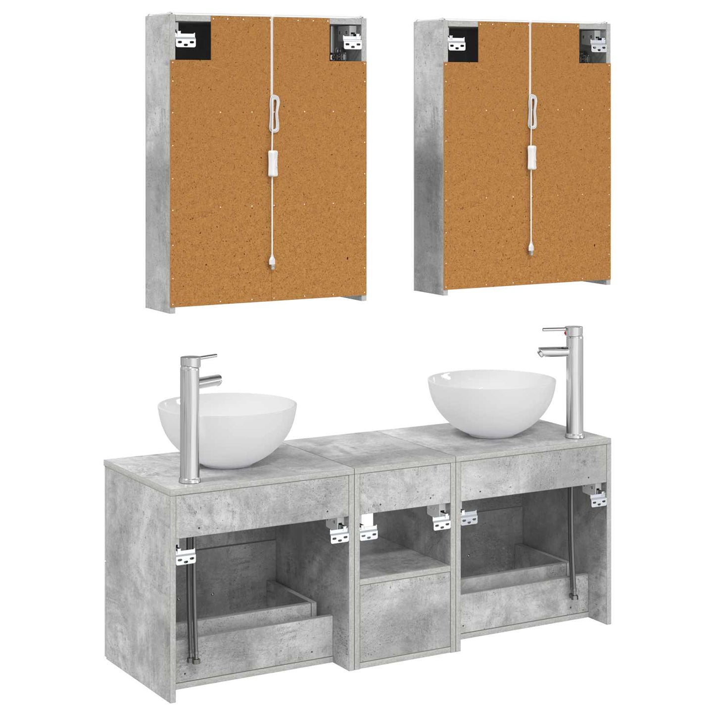 Bathroom Furniture Set 5 pcs Concrete Grey