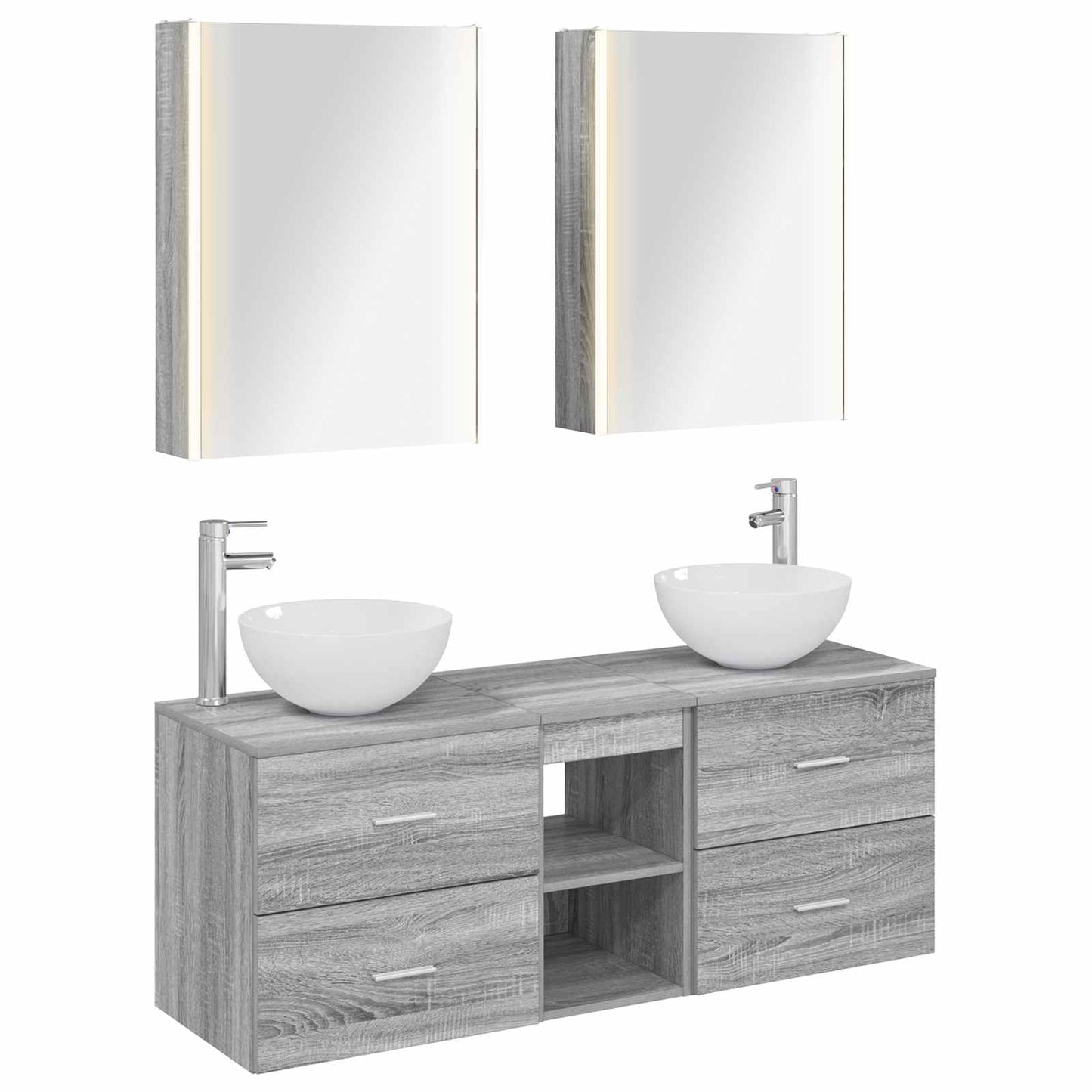 Bathroom Furniture Set 5 pcs Grey Sonoma