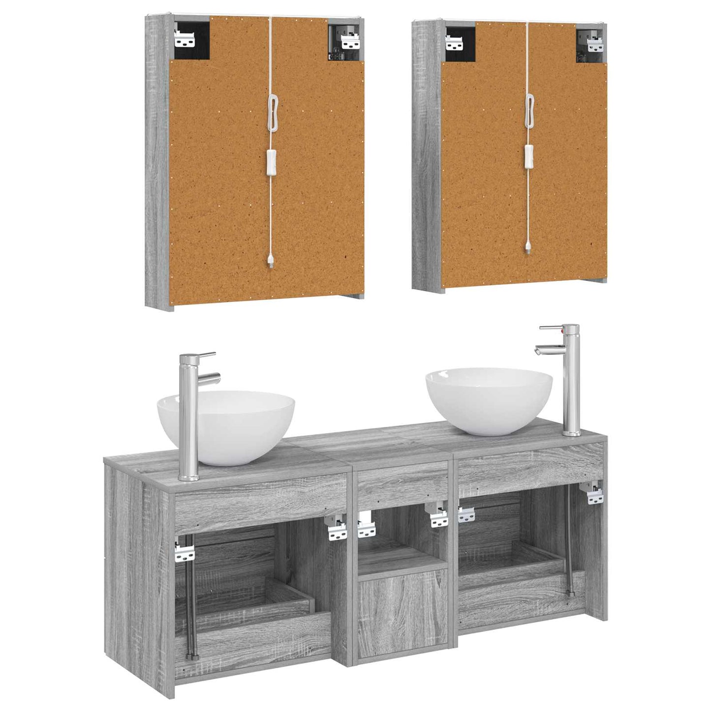 Bathroom Furniture Set 5 pcs Grey Sonoma