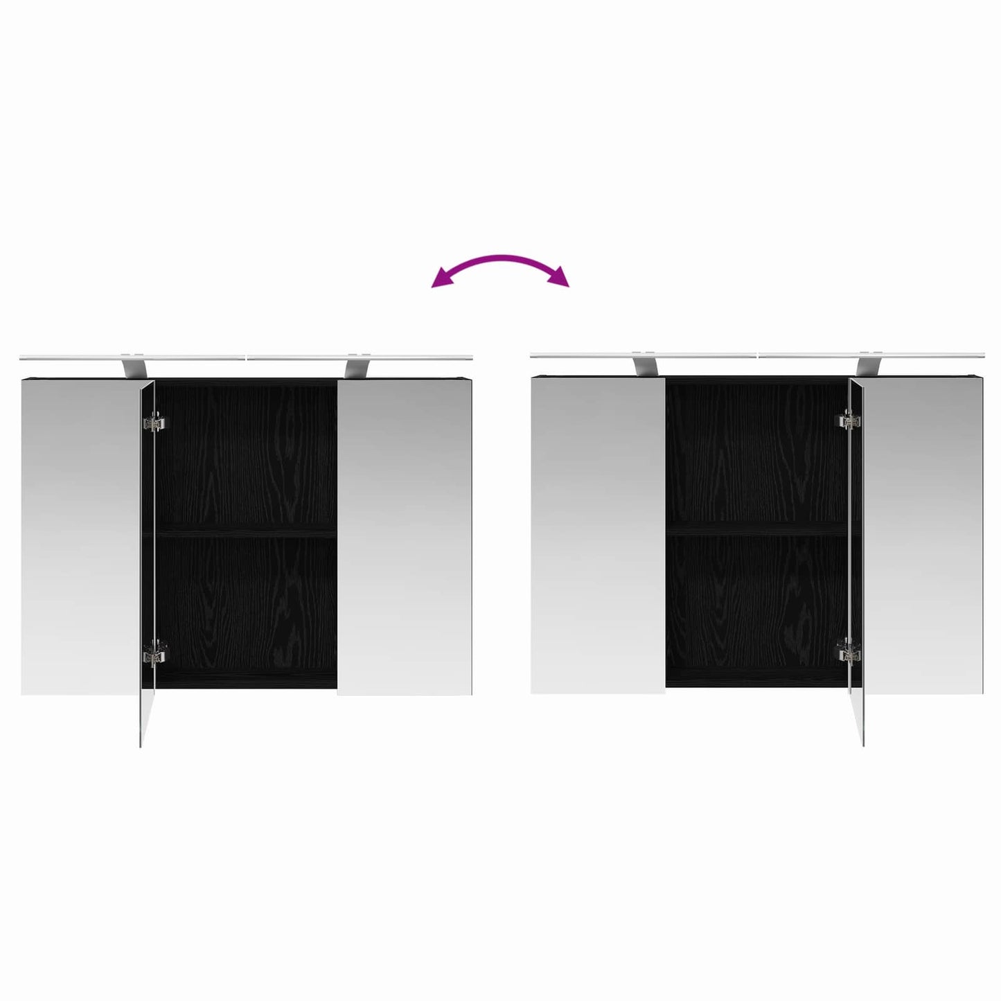 Bathroom Furniture Set 4 pcs Black Oak