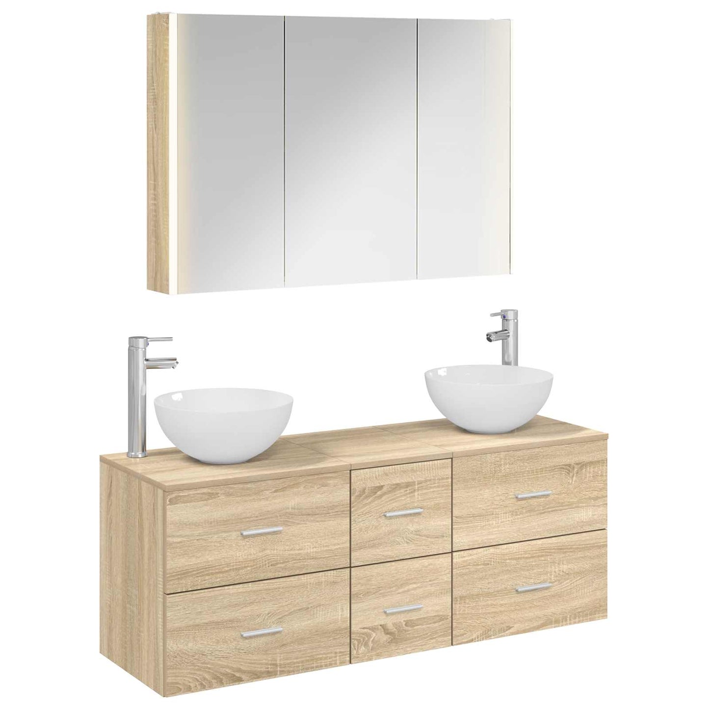 Bathroom Furniture Set 4 pcs Sonoma Oak