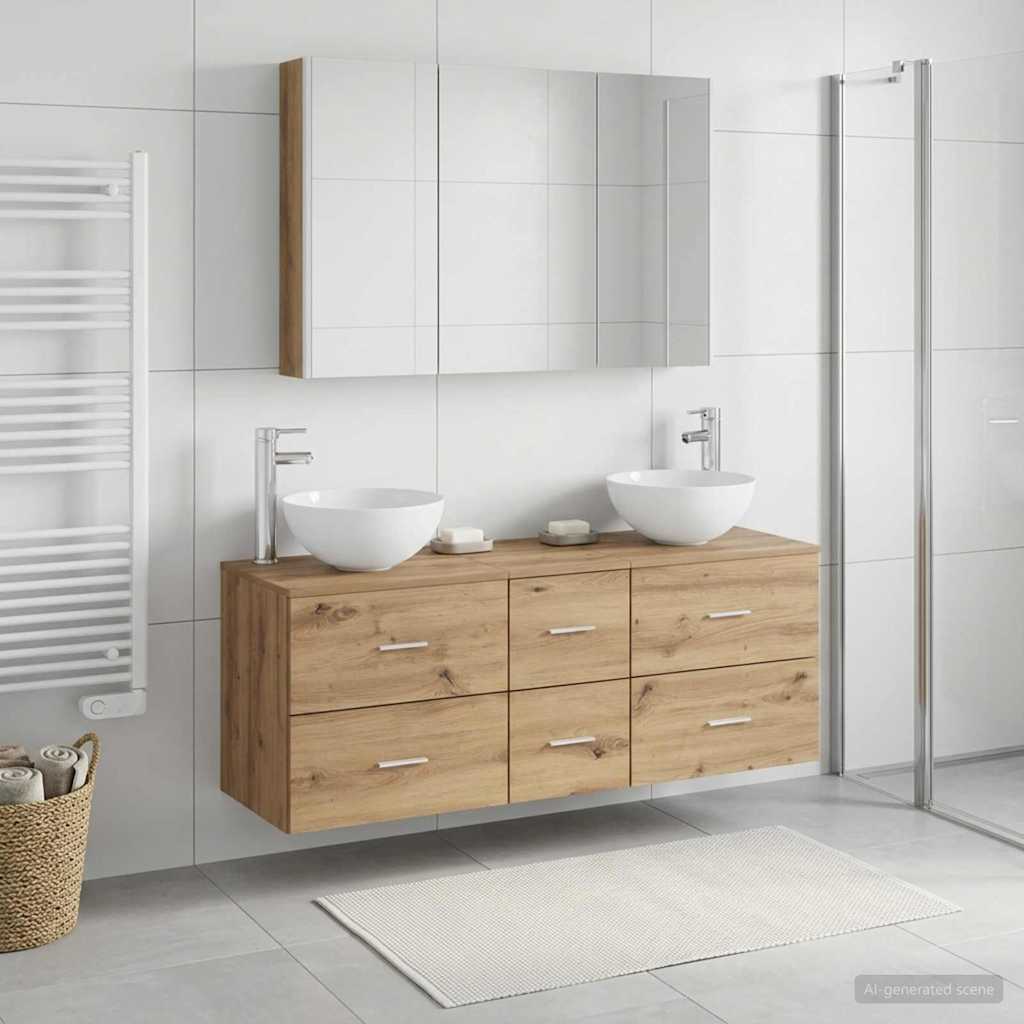 Bathroom Furniture Set 4 pcs Artisan Oak