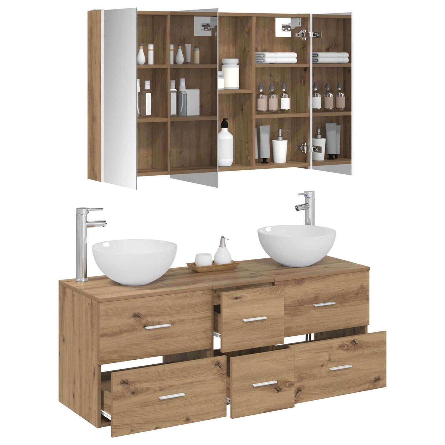 Bathroom Furniture Set 4 pcs Artisan Oak