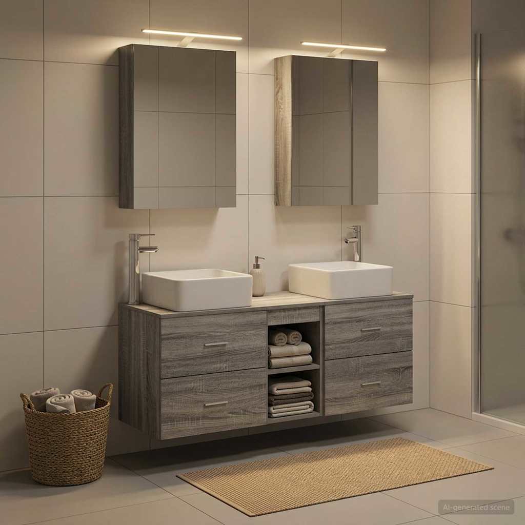 Bathroom Furniture Set 5 pcs Grey Sonoma