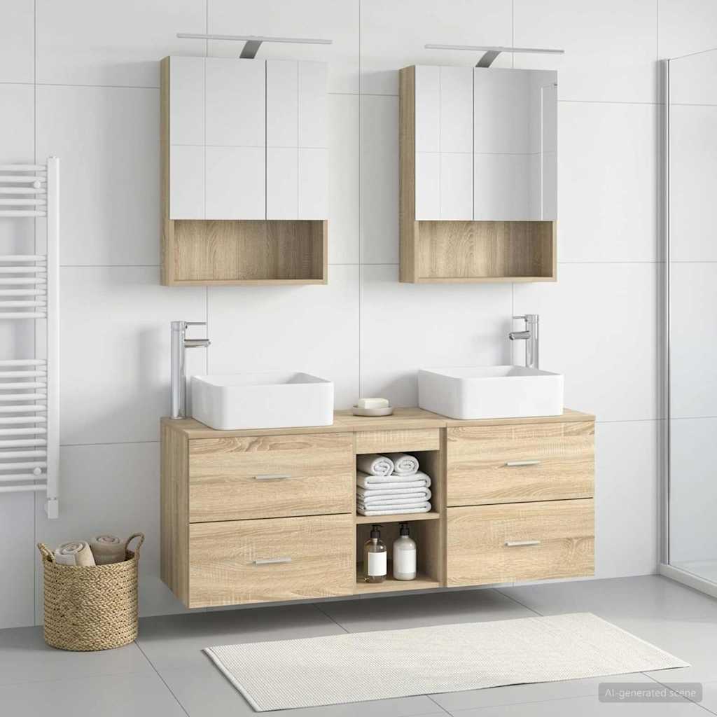 Bathroom Furniture Set 5 pcs Sonoma Oak