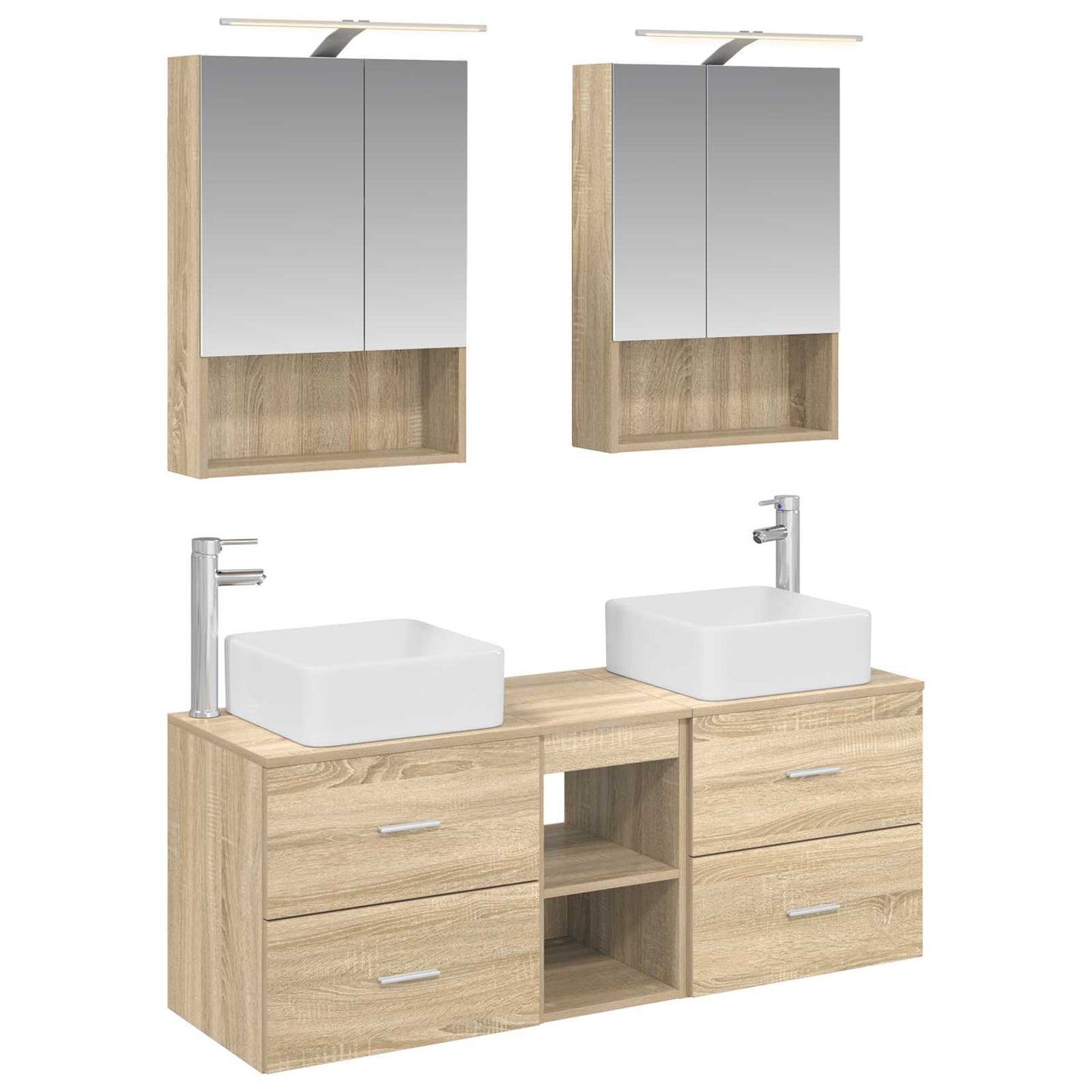 Bathroom Furniture Set 5 pcs Sonoma Oak