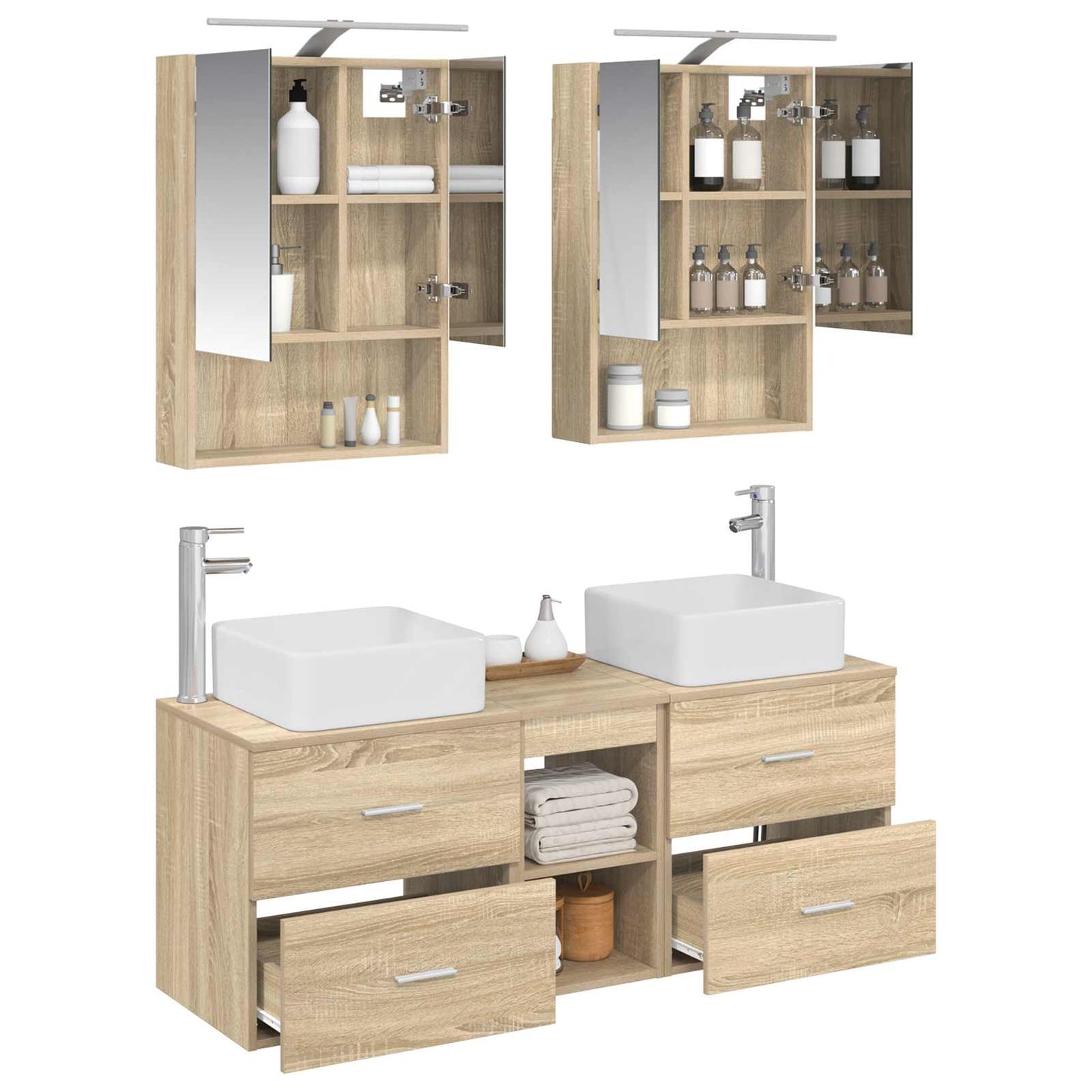 Bathroom Furniture Set 5 pcs Sonoma Oak